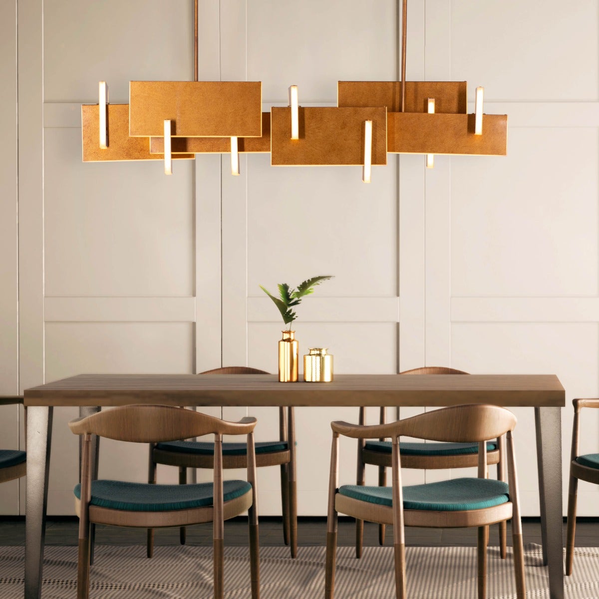 Fires Of Heaven (Large, Grunge Gold, 3 Color Dimmable LED with Remote Control) Chandelier