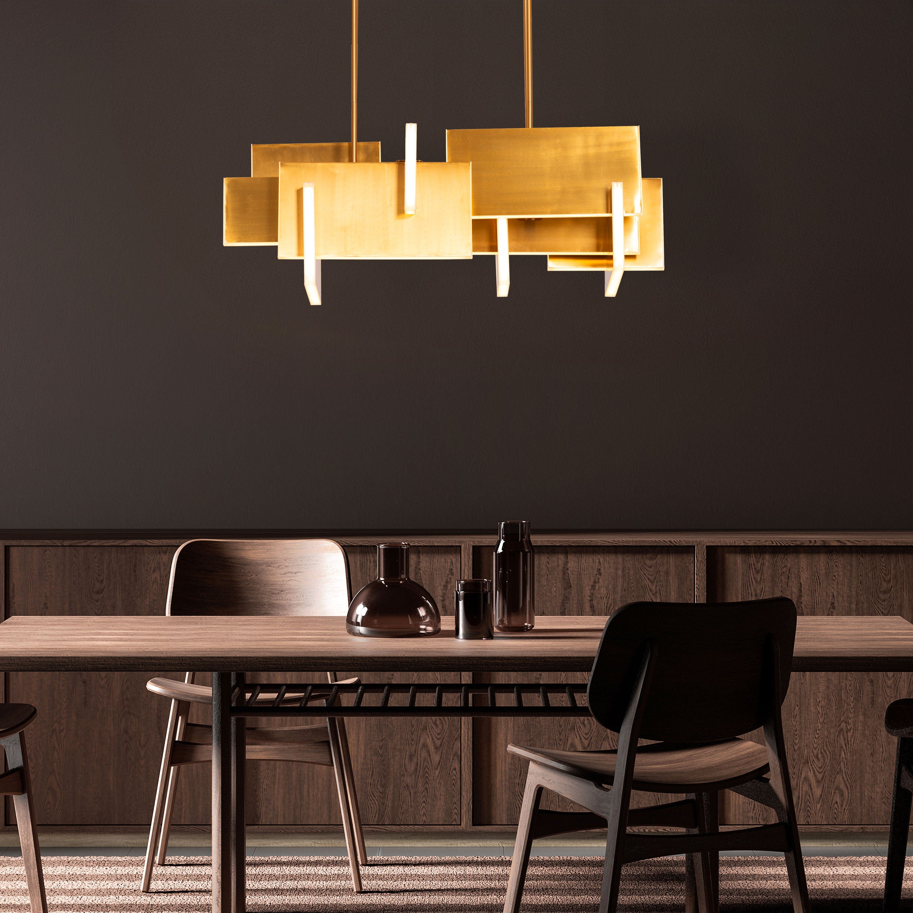 Fires Of Heaven (Medium, Grunge Gold, 3 Color Dimmable LED with Remote Control) Chandelier