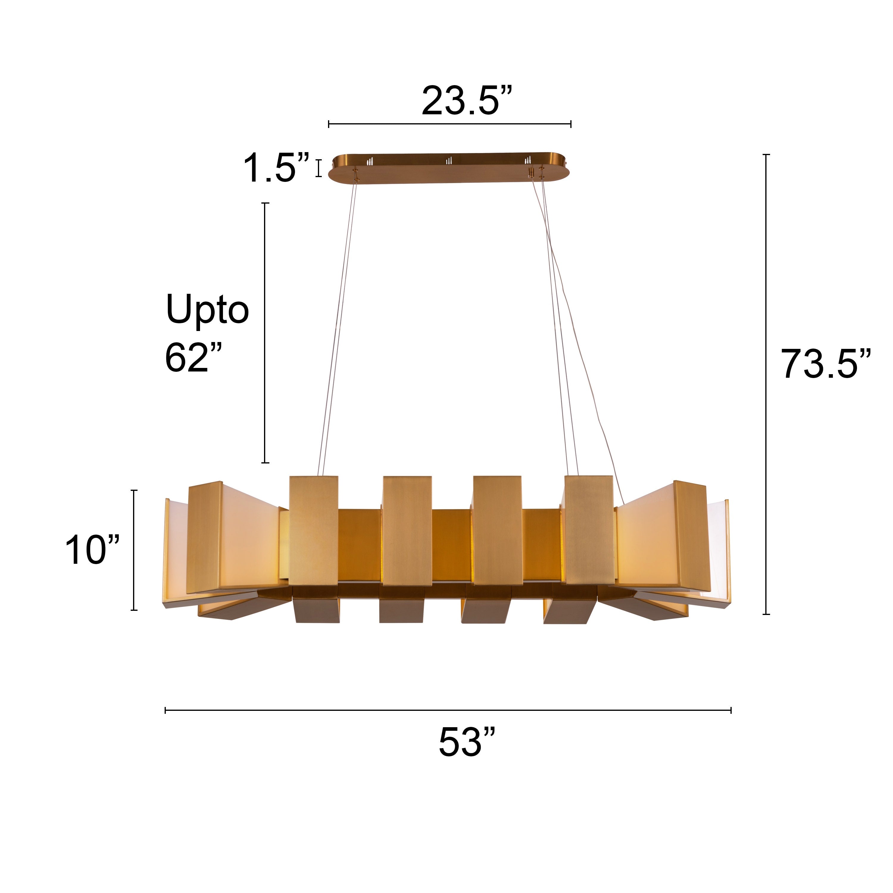 Daydreamer (Large, Oval, Gold, 3 Color Dimmable LED with Remote Control) Chandelier