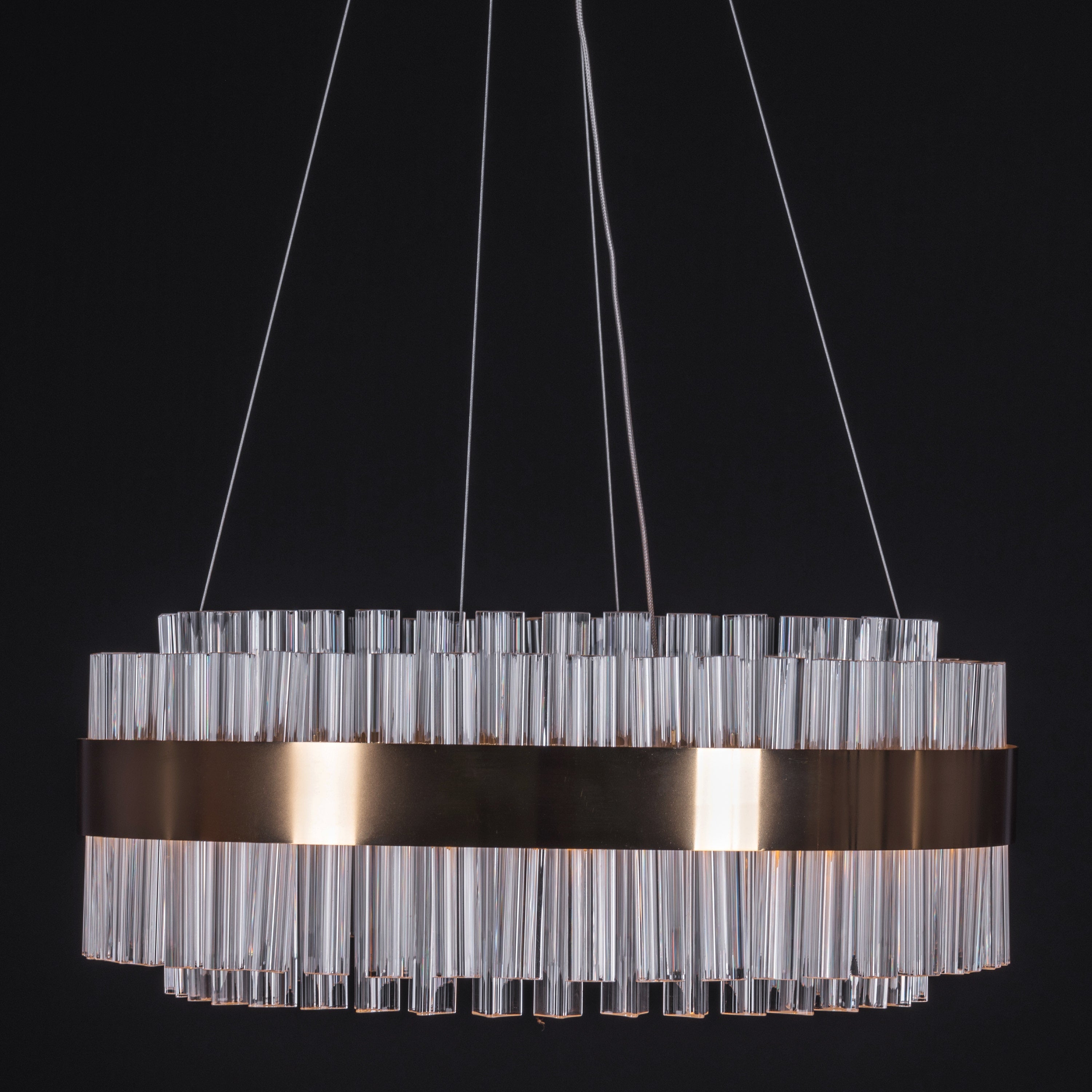 Lighting Up Lisbon (Small, Gold, Dimmable LED With Remote Control) Crystal Chandelier