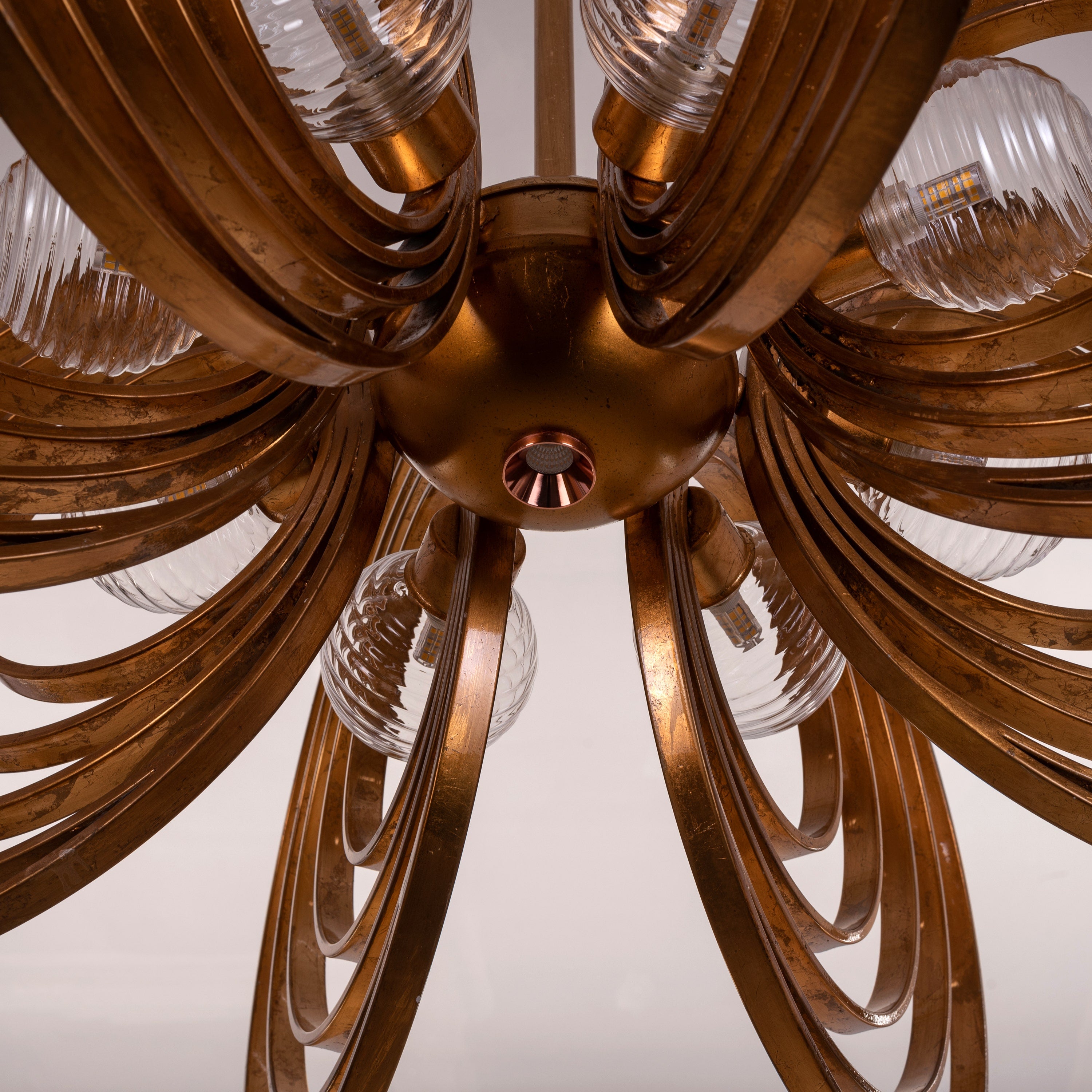 Time To Shine (Large, Antique Gold Foil Gilded) Chandelier