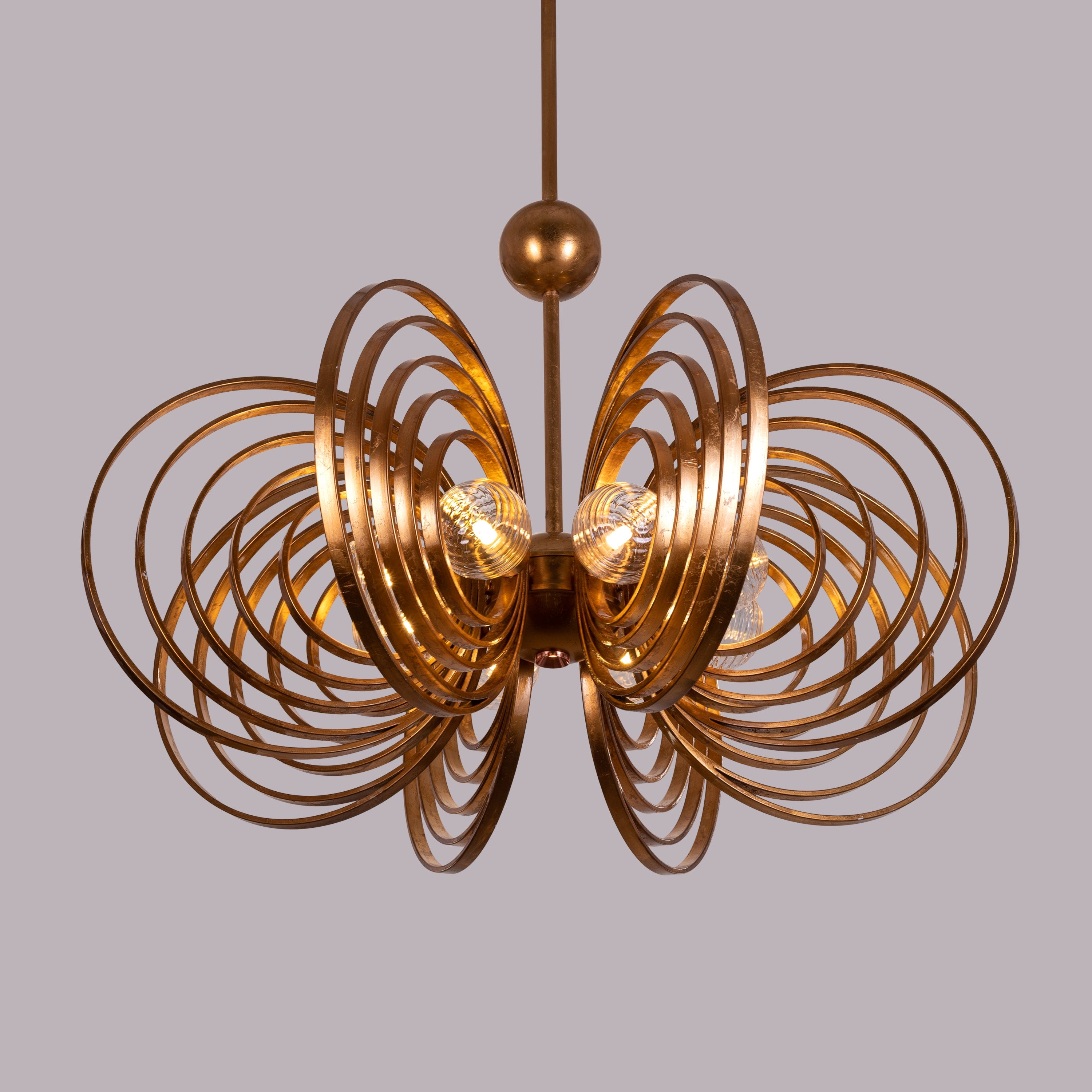 Time To Shine (Large, Antique Gold Foil Gilded) Chandelier