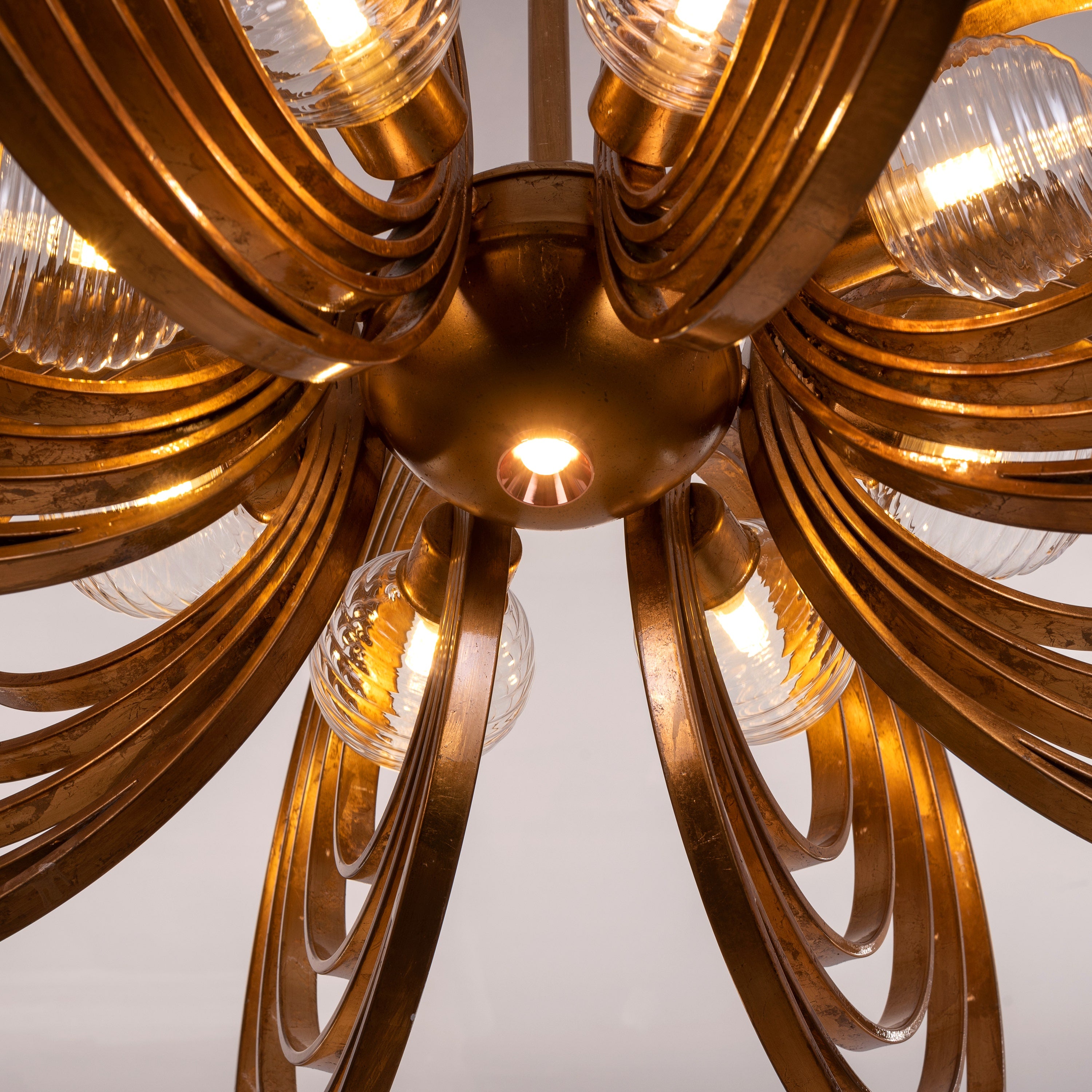 Time To Shine (Large, Antique Gold Foil Gilded) Chandelier