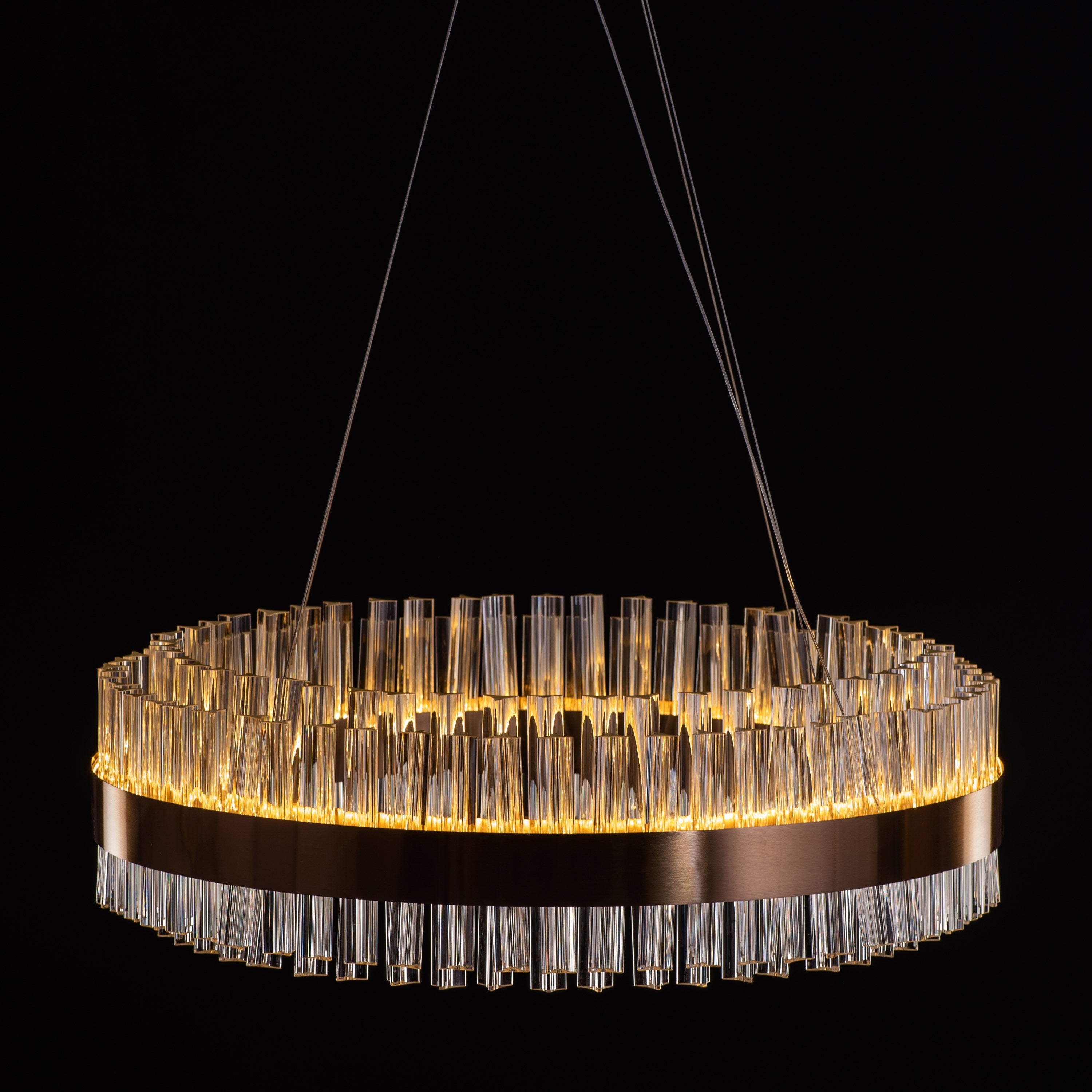 Lighting Up Lisbon (Medium, Gold, Built-In LED) Crystal Chandelier