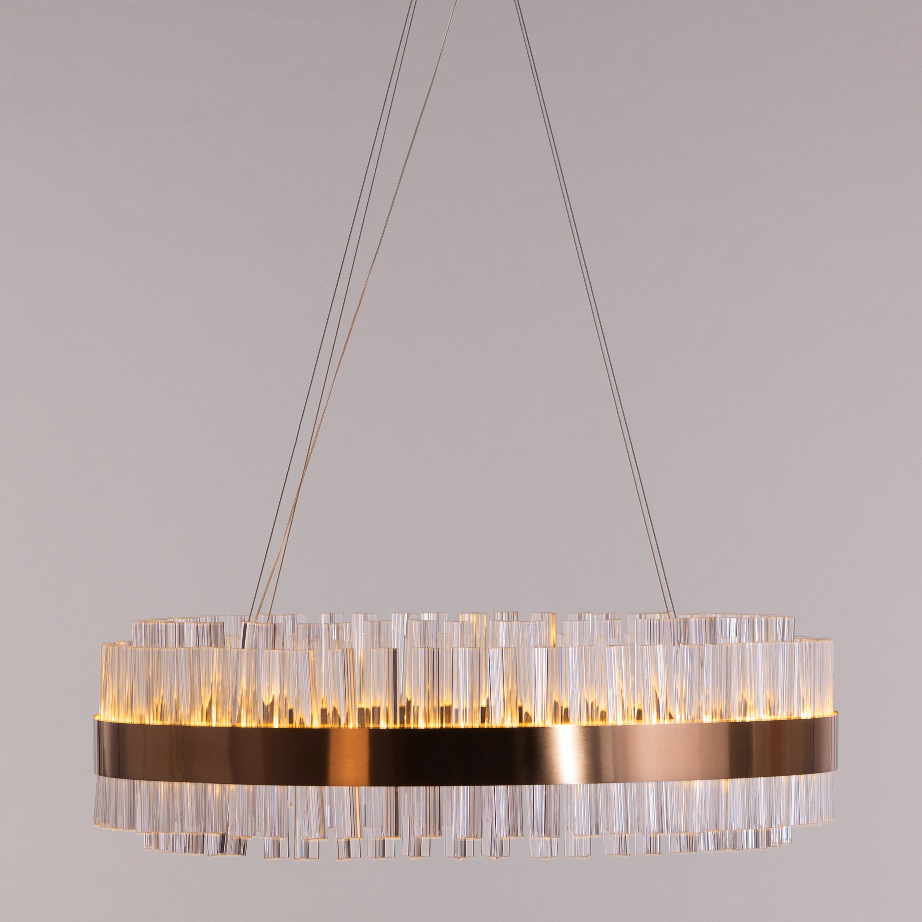 Lighting Up Lisbon (Medium, Gold, Built-In LED) Crystal Chandelier