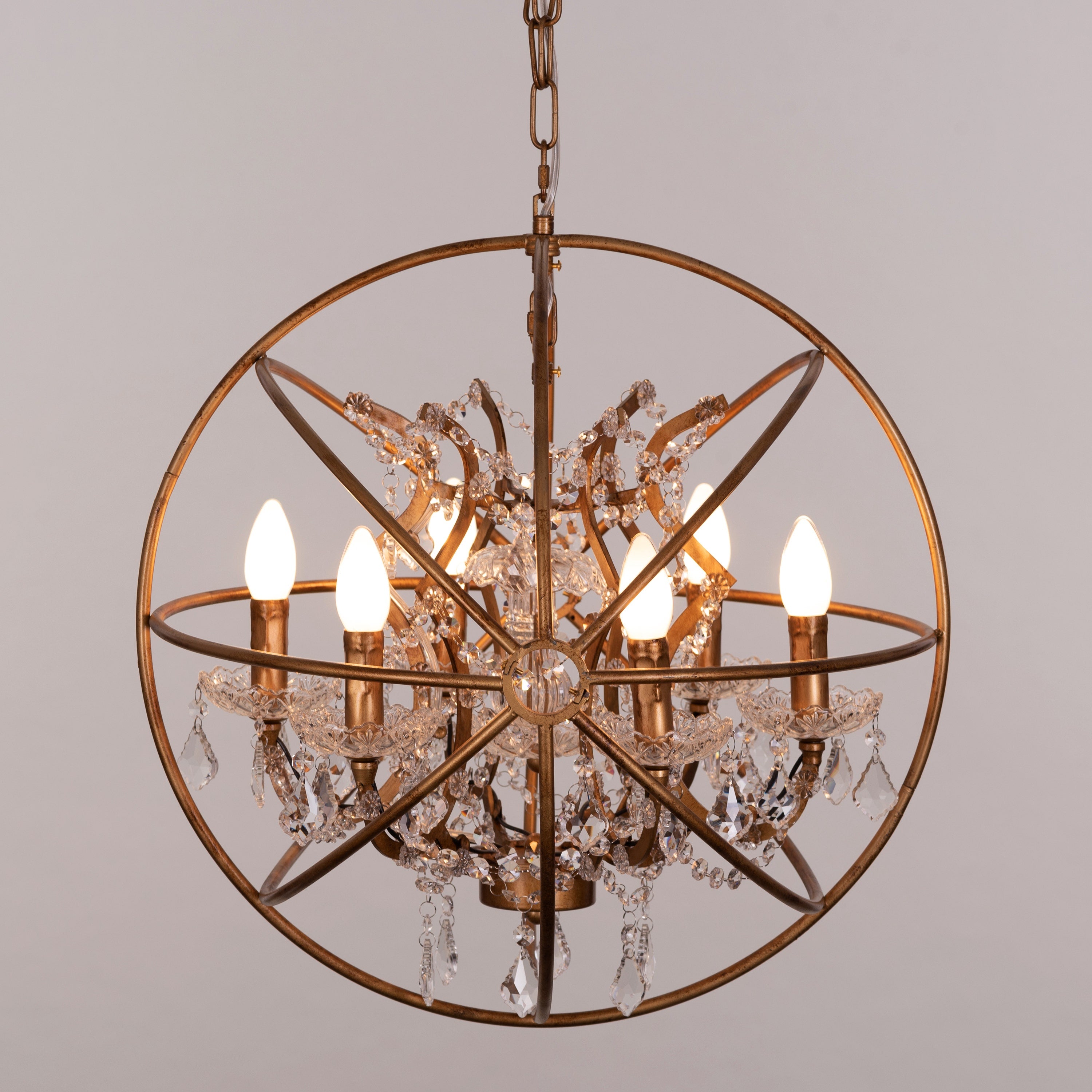 Moonlight Rendezvous (Small, Antique Gold) Crystal Chandelier