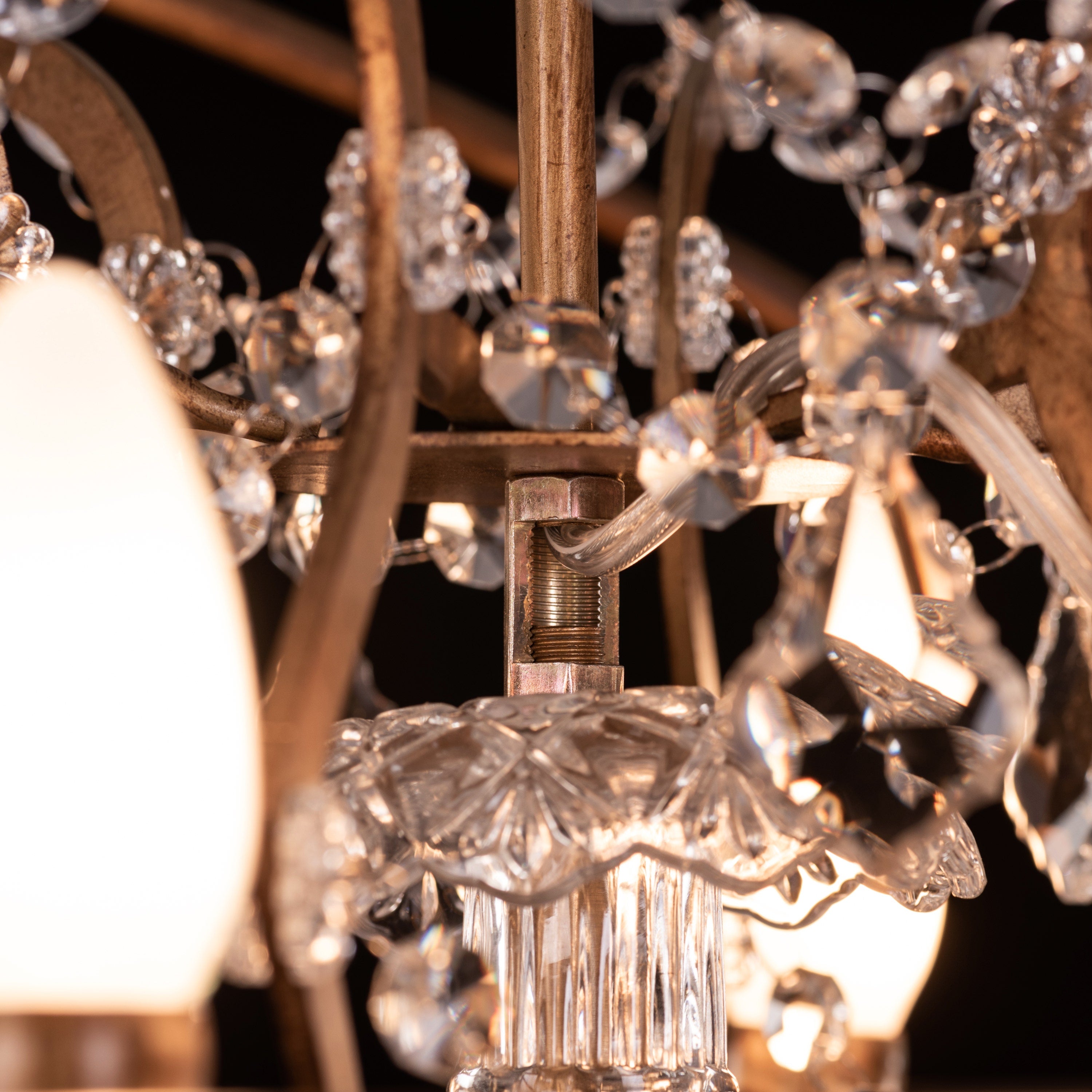 Moonlight Rendezvous (Small, Antique Gold) Crystal Chandelier