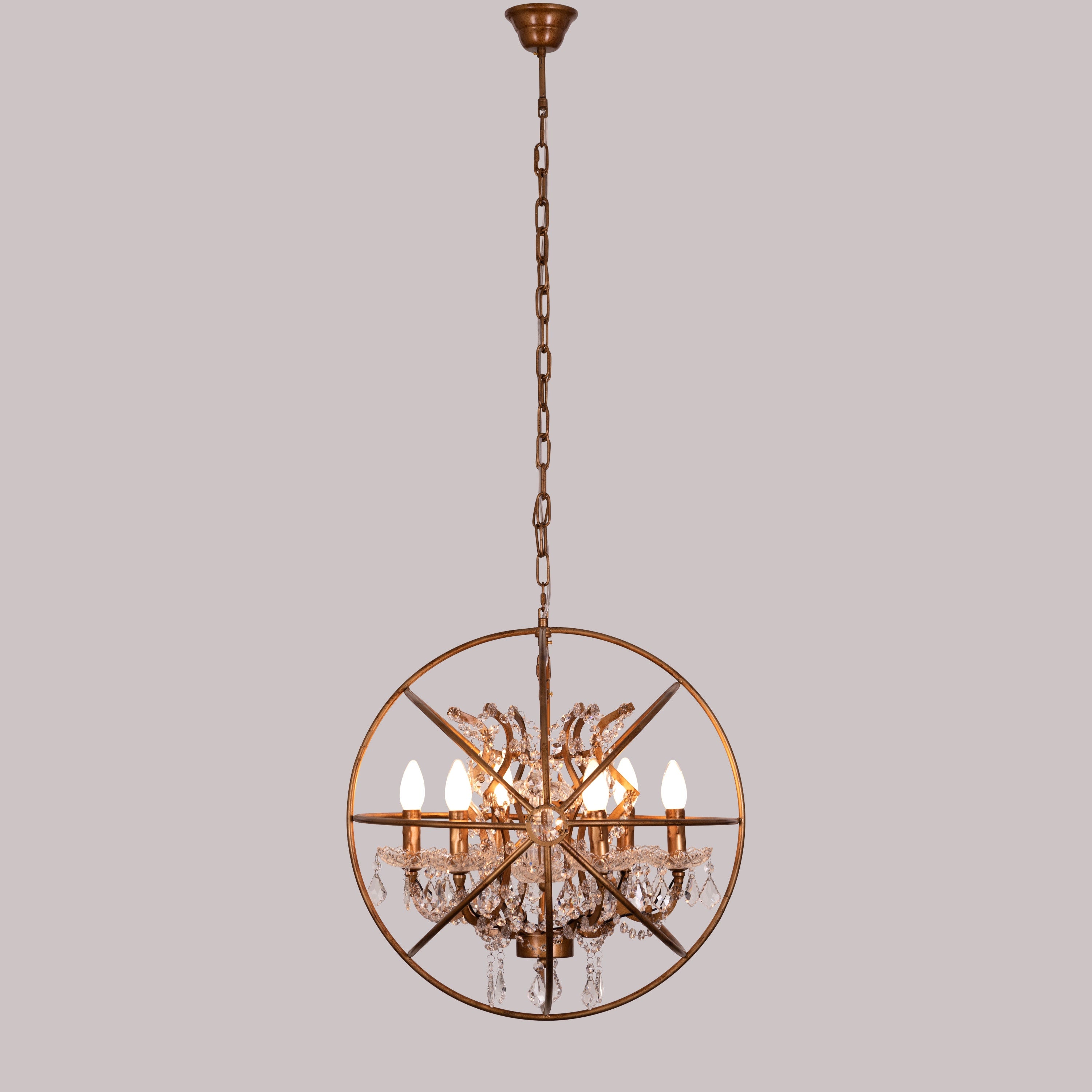 Moonlight Rendezvous (Small, Antique Gold) Crystal Chandelier