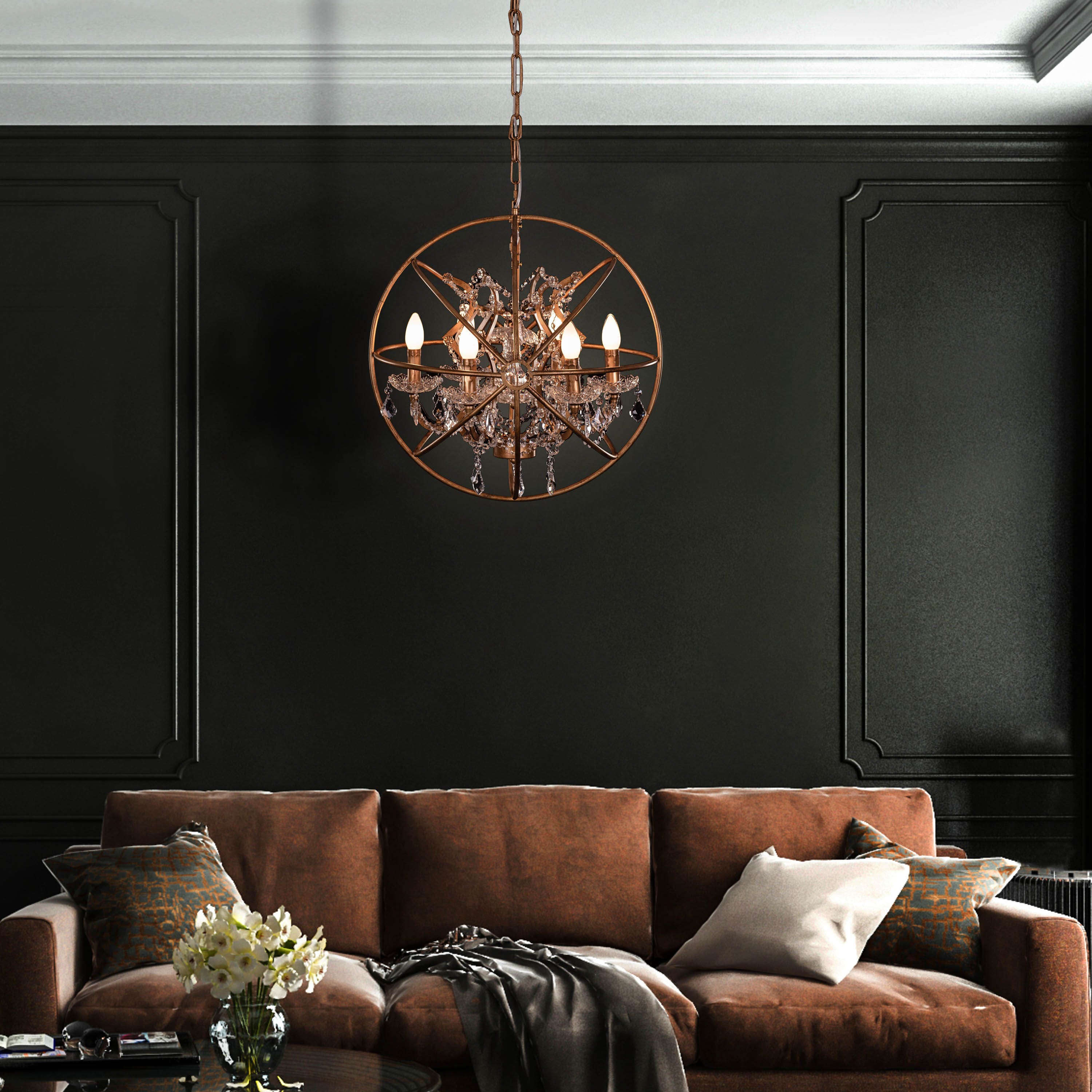 Moonlight Rendezvous (Small, Antique Gold) Crystal Chandelier