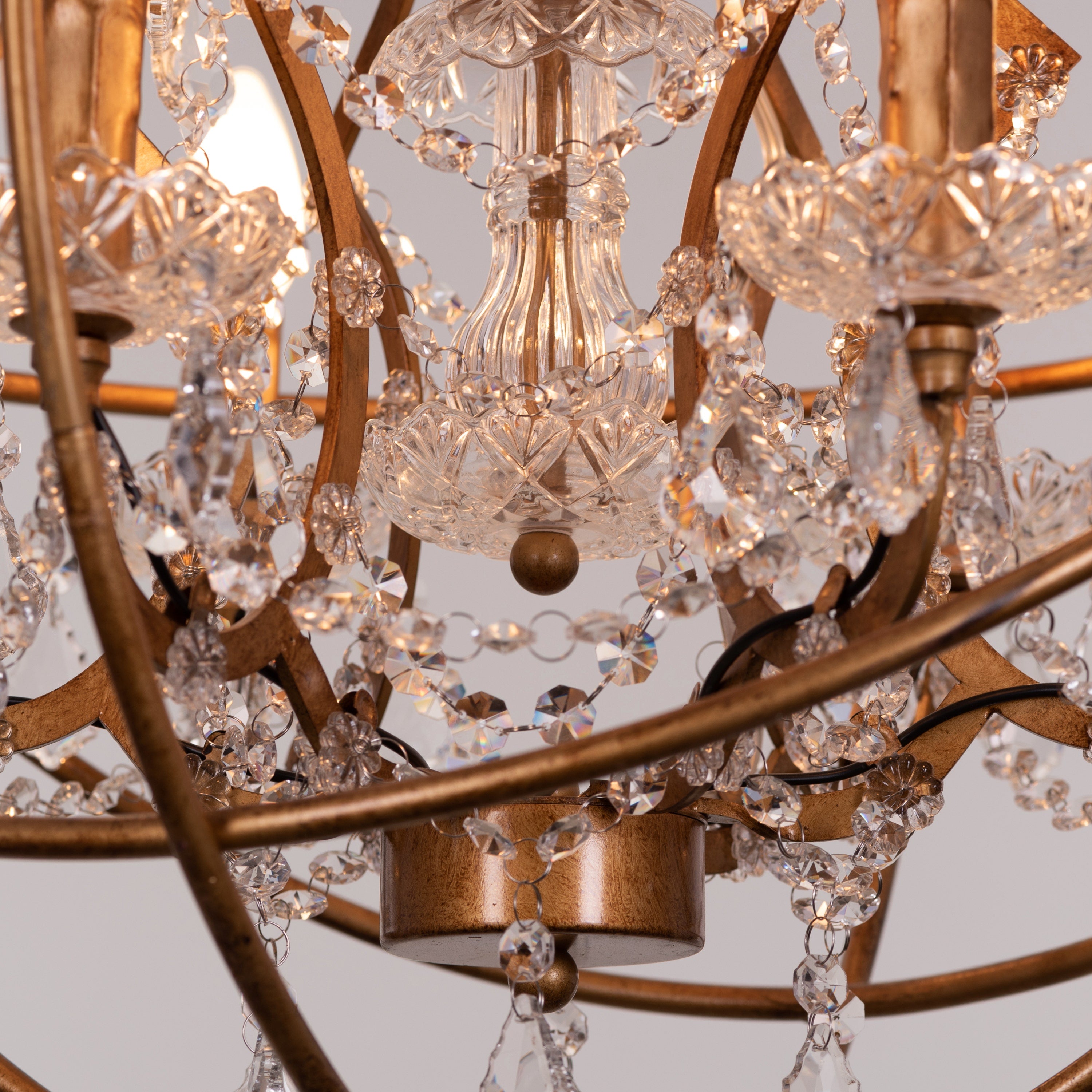 Moonlight Rendezvous (Small, Antique Gold) Crystal Chandelier