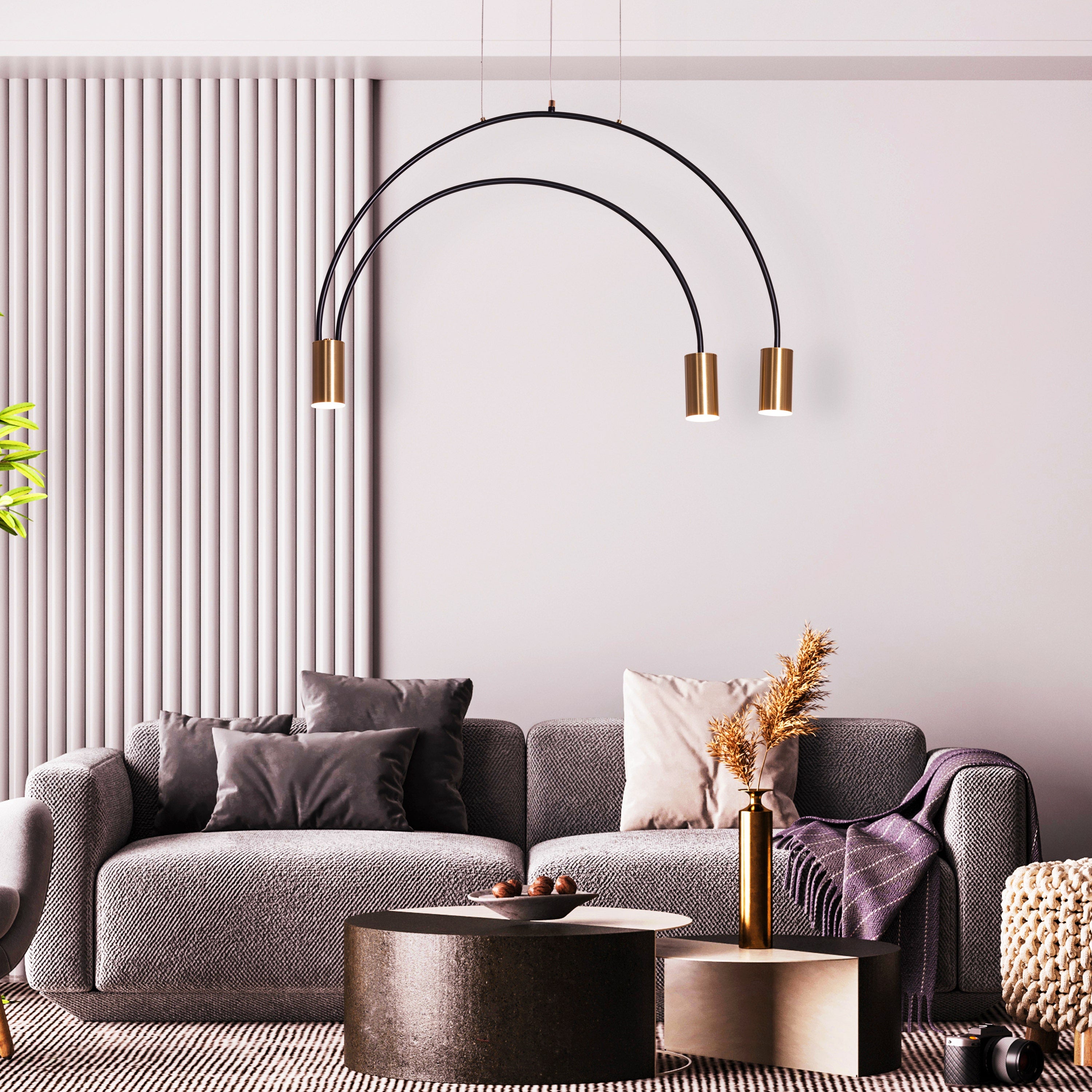 New Season (Black, Gold, Built-In LED) Pendant Light