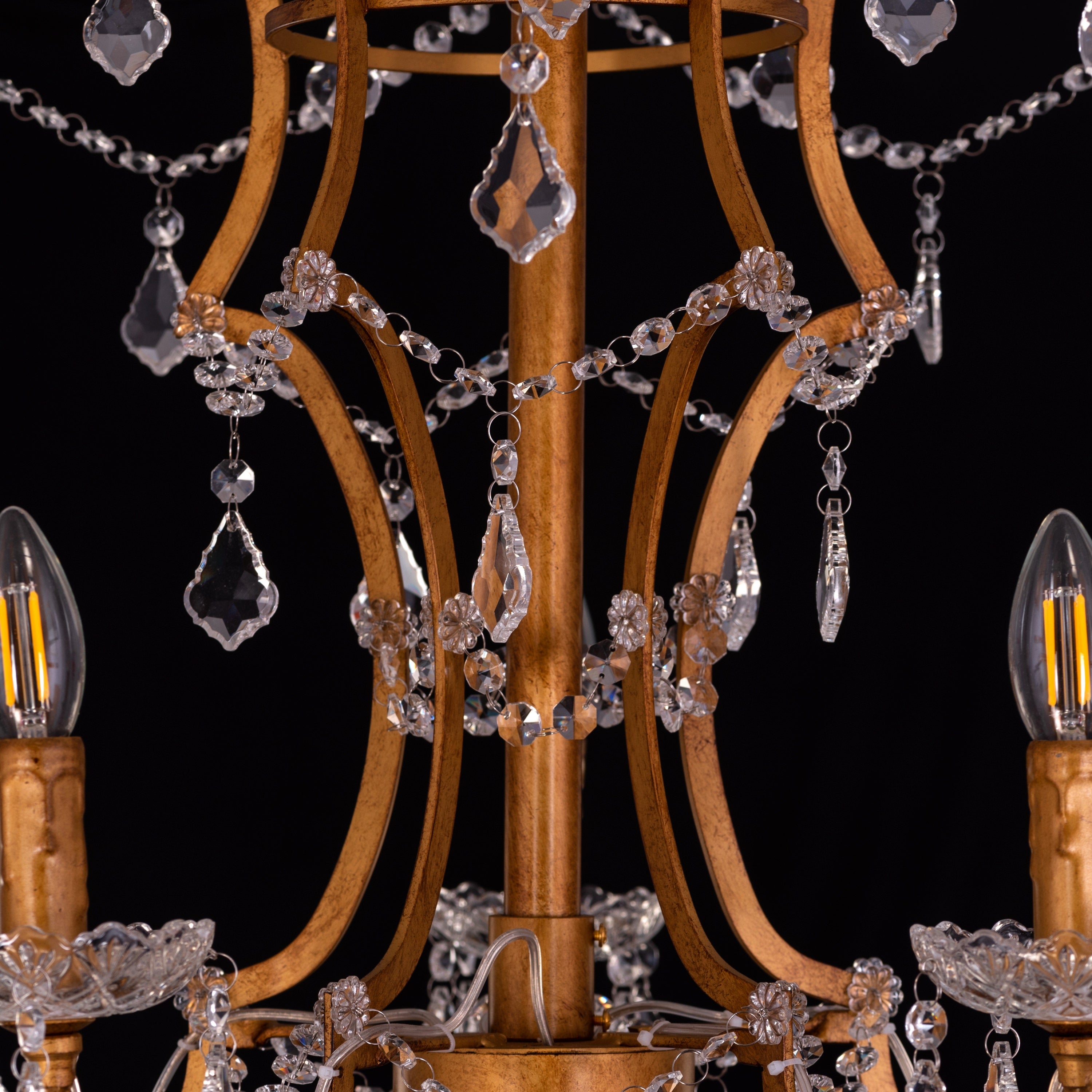 Victorian Masterpiece (Large, Antique Gold) Crystal Double Height Chandelier
