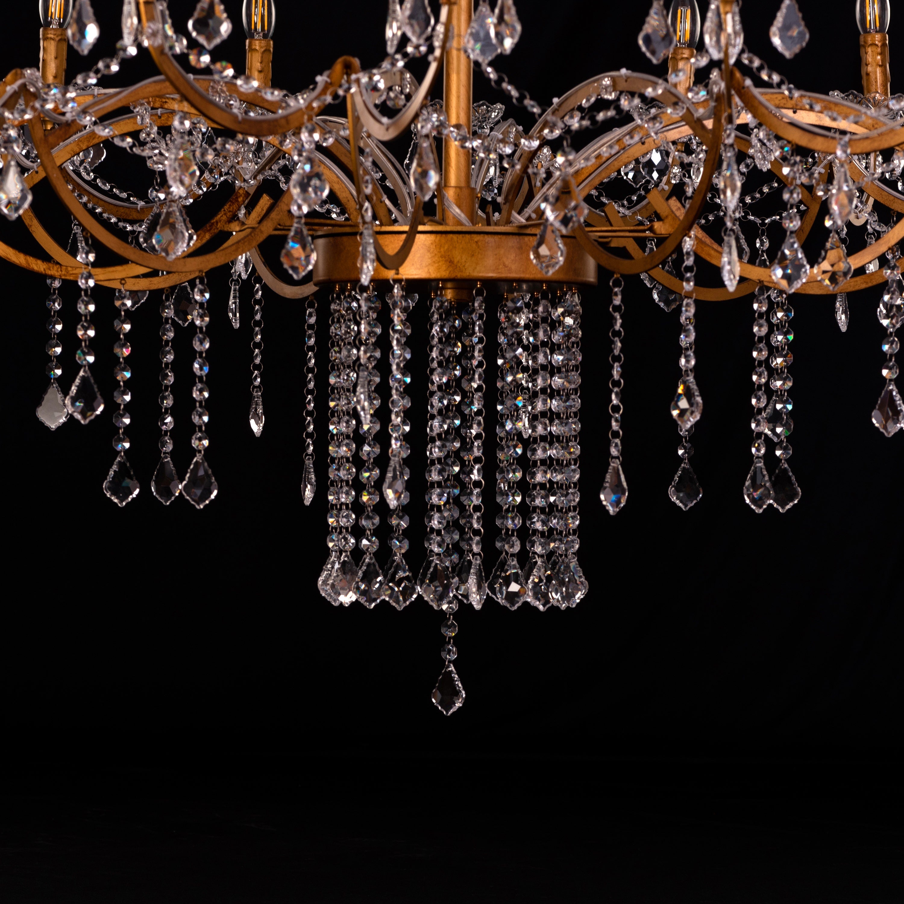 Victorian Masterpiece (Large, Antique Gold) Crystal Double Height Chandelier