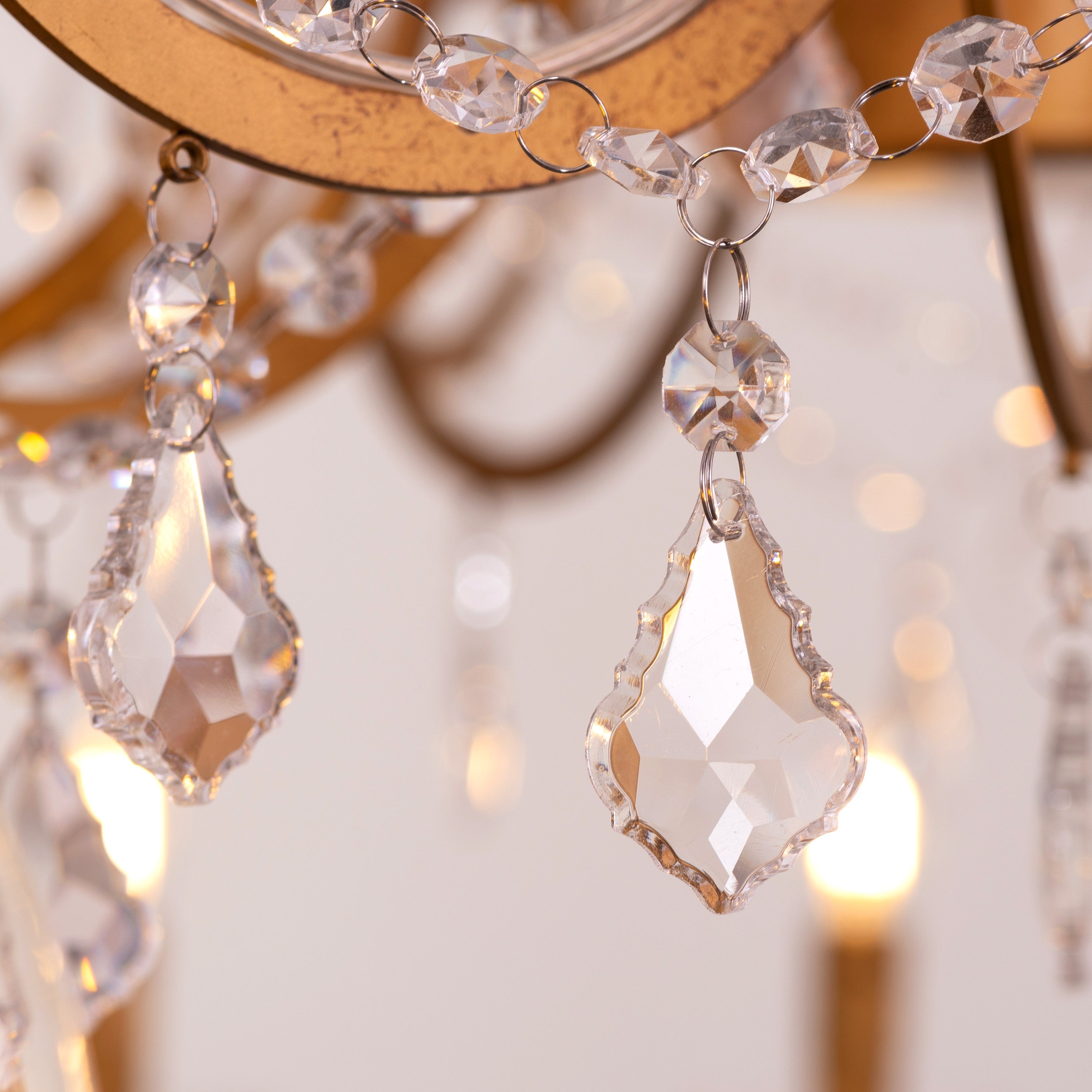 Victorian Masterpiece (Large, Antique Gold) Crystal Double Height Chandelier