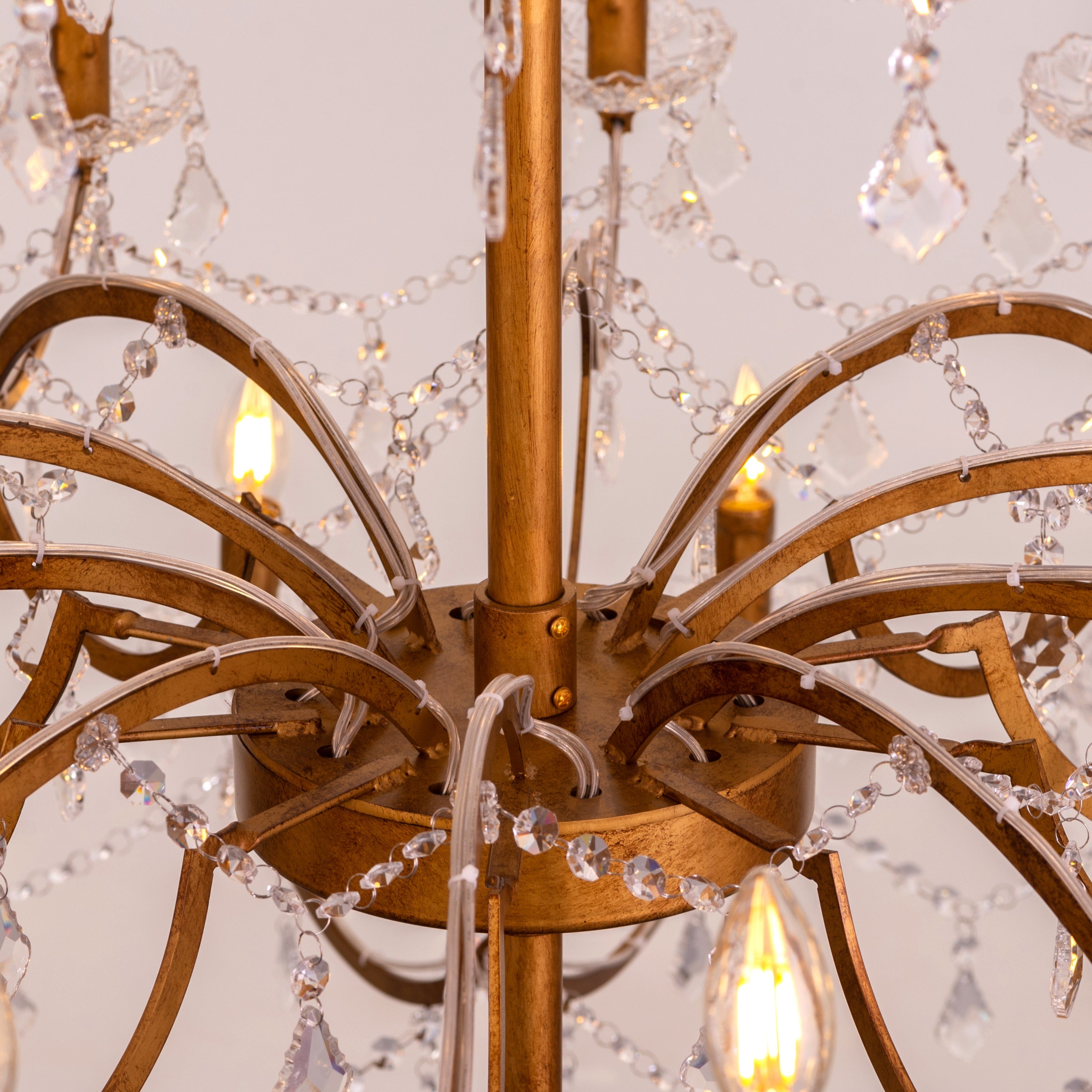 Victorian Masterpiece (Large, Antique Gold) Crystal Double Height Chandelier