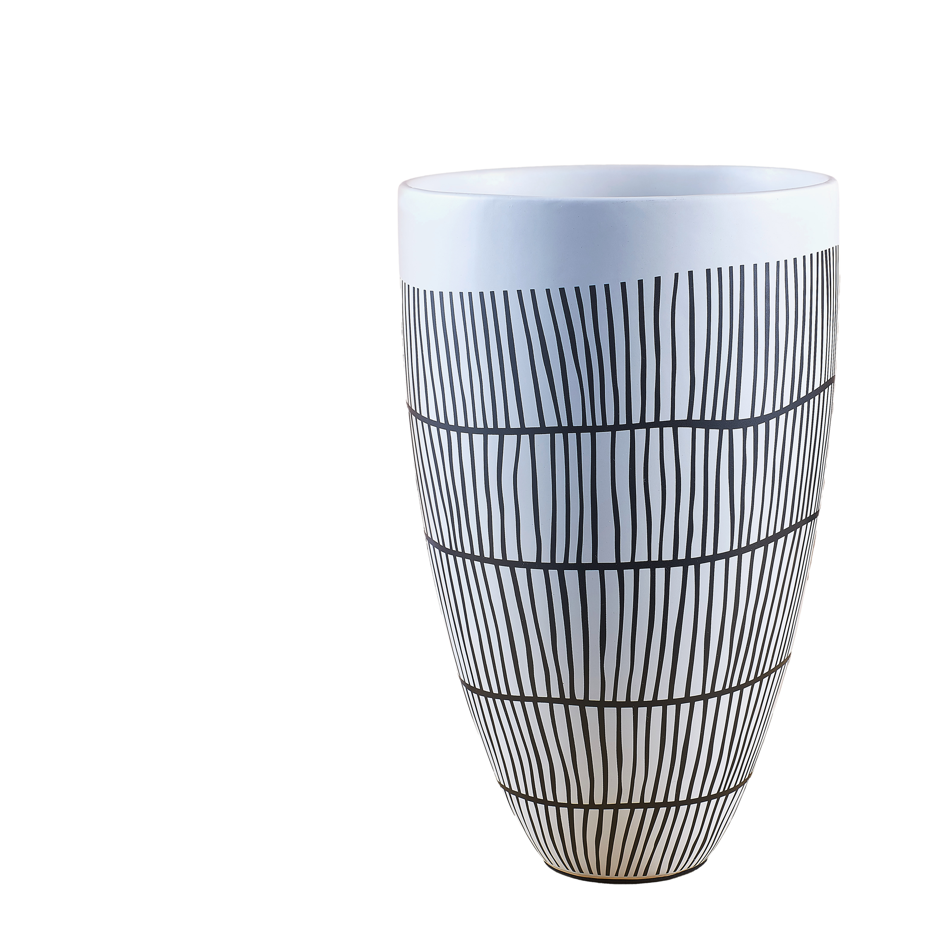 Dance On Air (black/White, Medium) Ceramic Vase