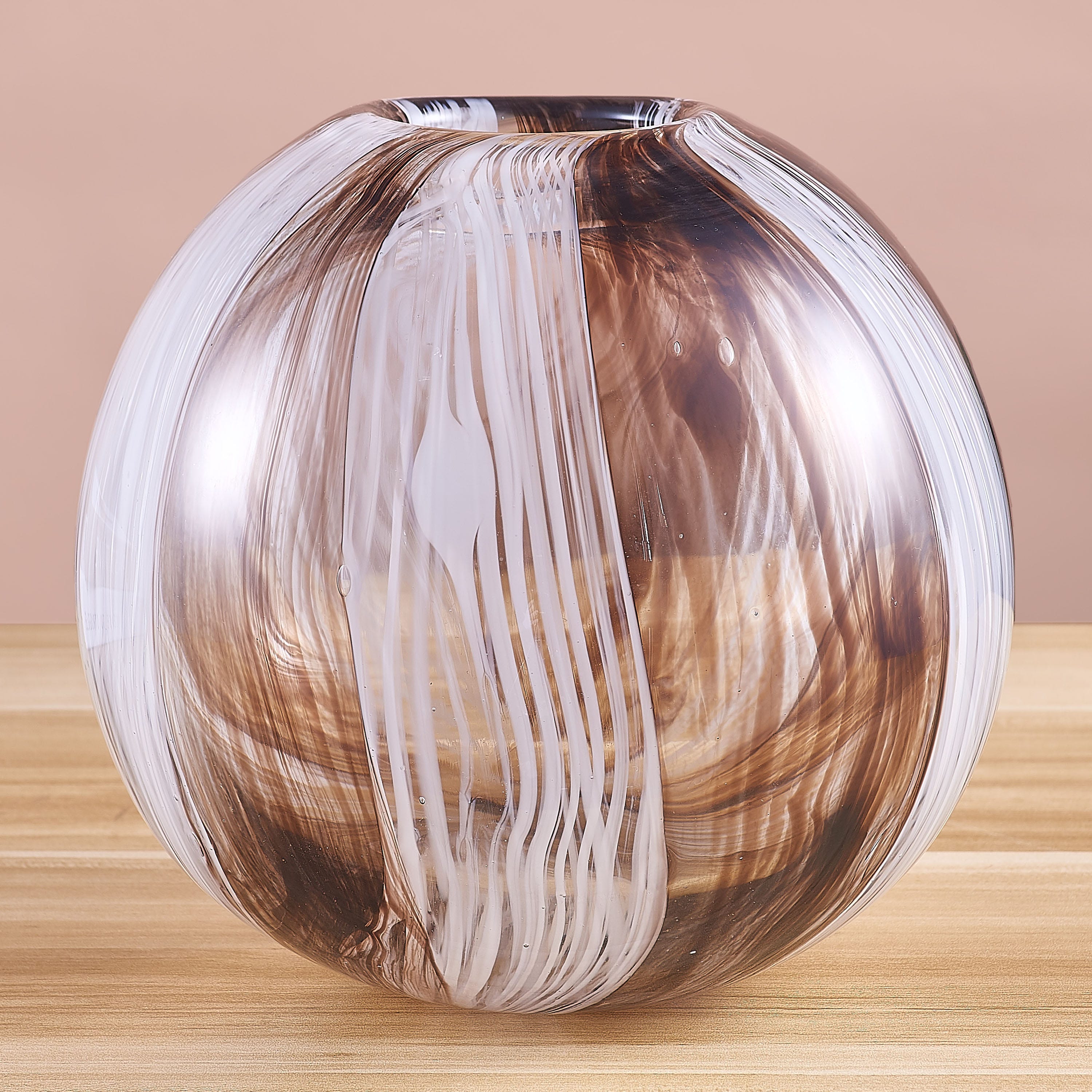 Proof is In The Pudding (Brown/White) Glass