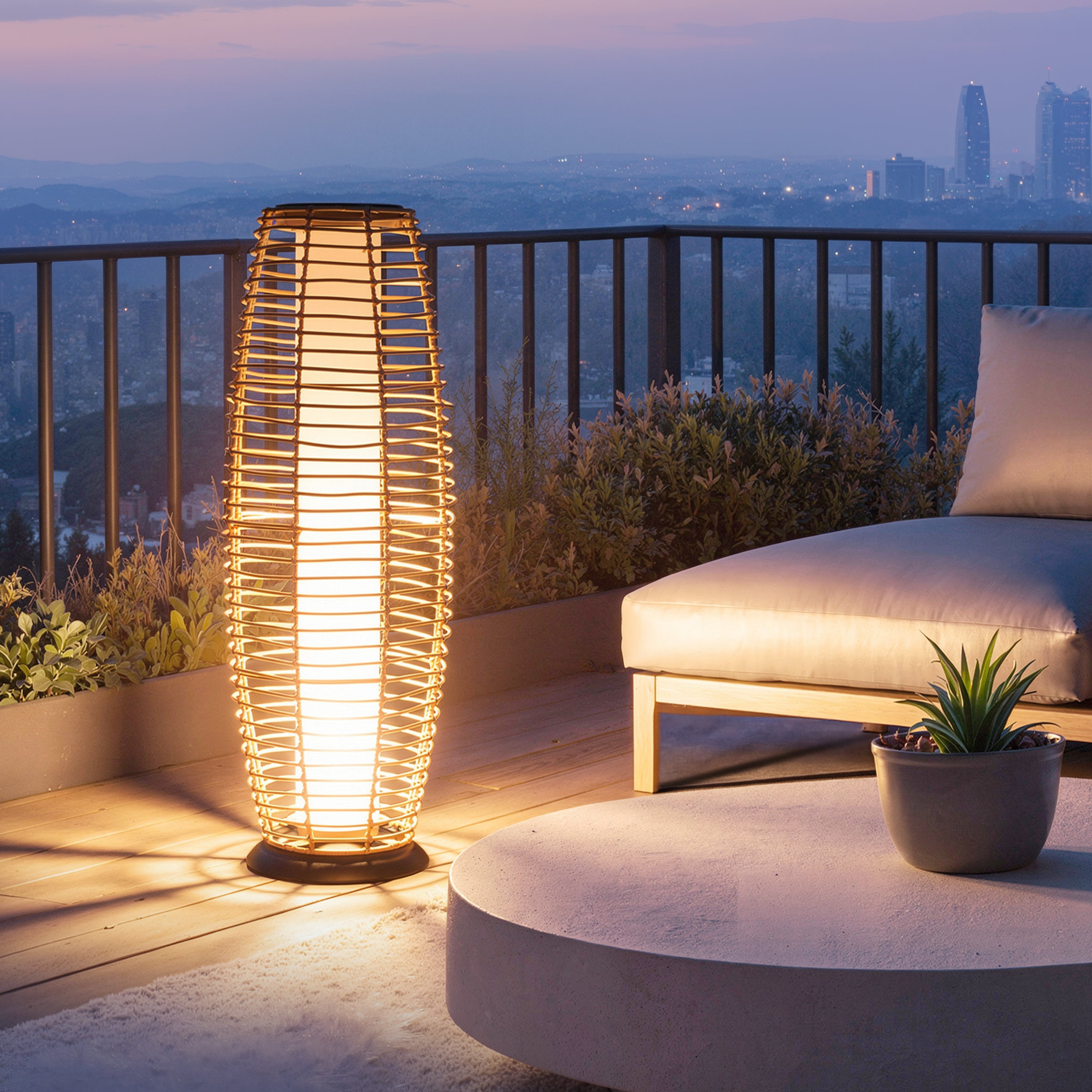 The Bastion Glow (Solar Powered-Rechargeable) Outdoor Floor Lamp