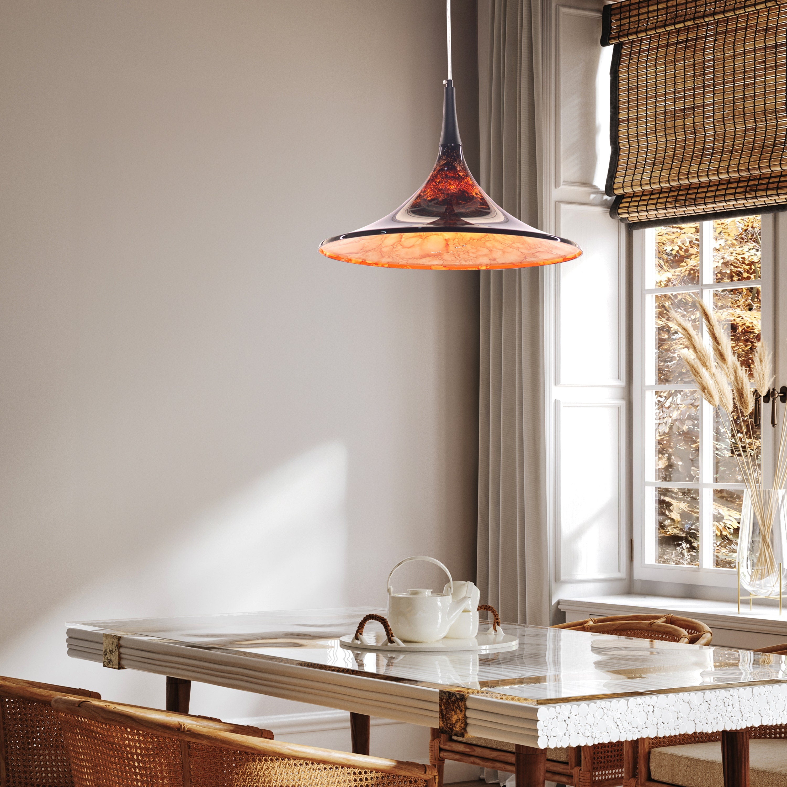 Vintage Valor (Black, Brown) Acrylic Pendant Light