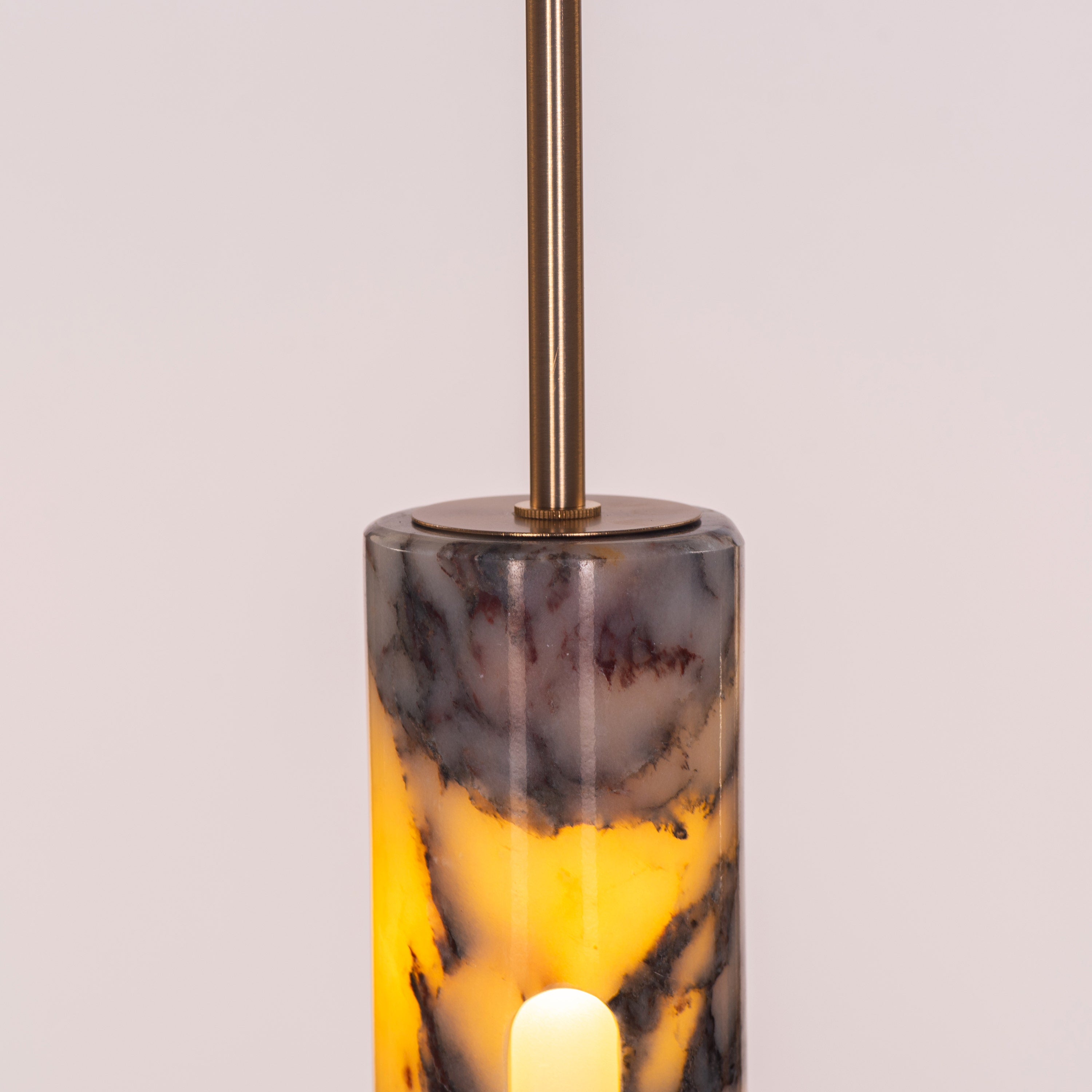 Veil Of Smoke (Gold, Black, White) Marble Pendant Light