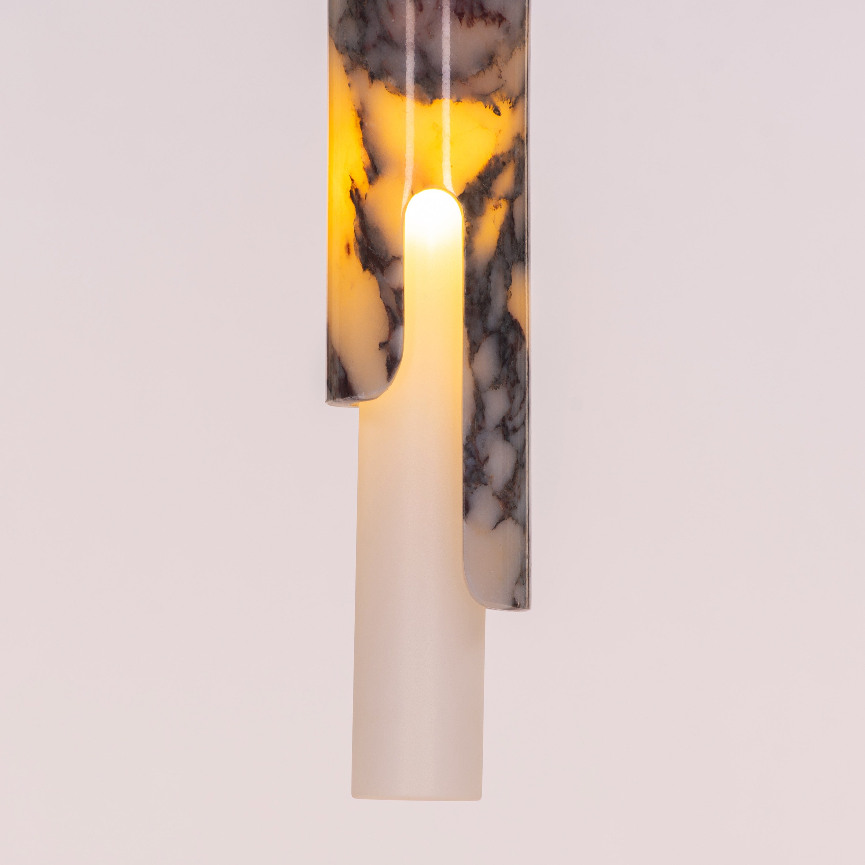 Veil Of Smoke (Gold, Black, White) Marble Pendant Light