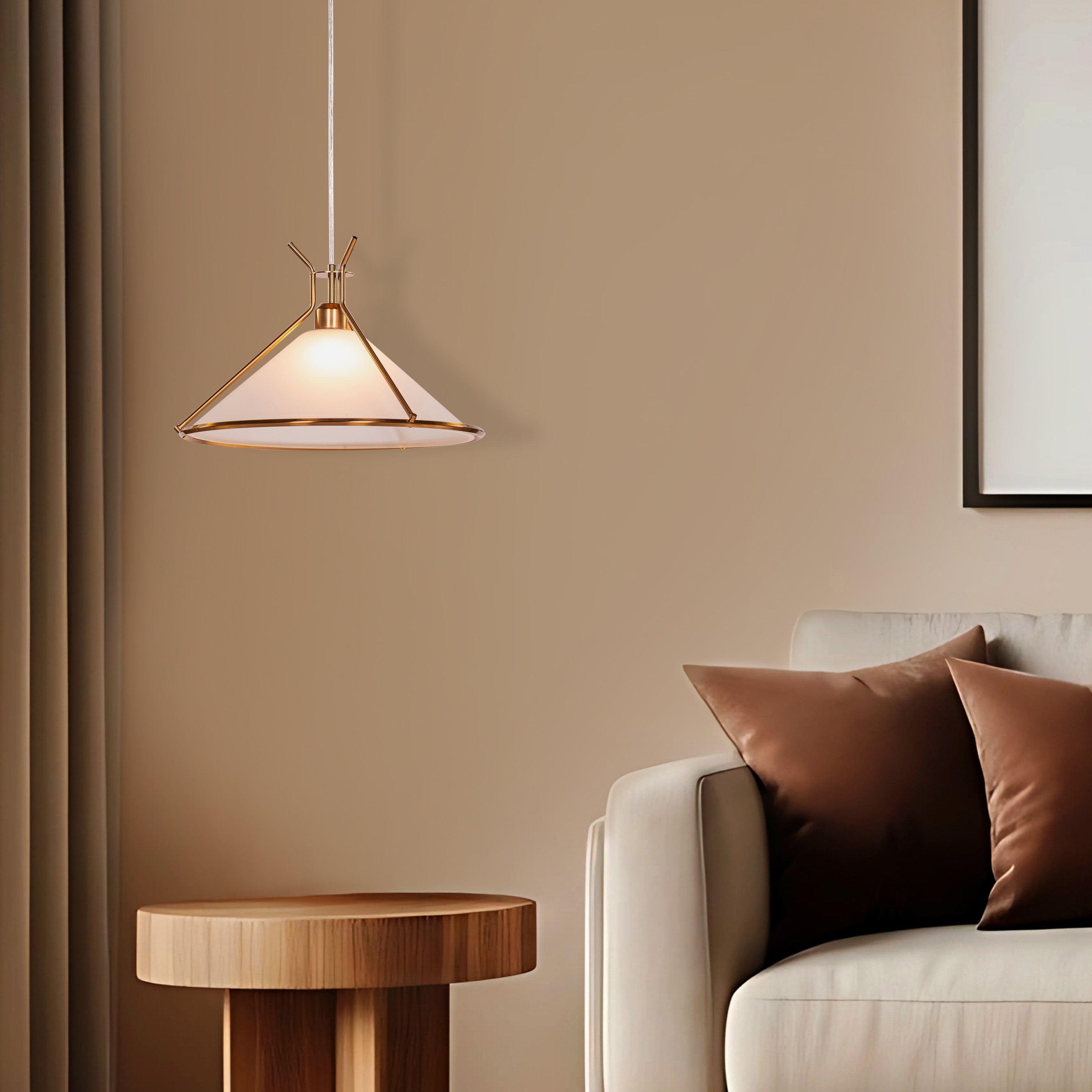 Moonlace (Gold) Frosted Glass Pendant Light