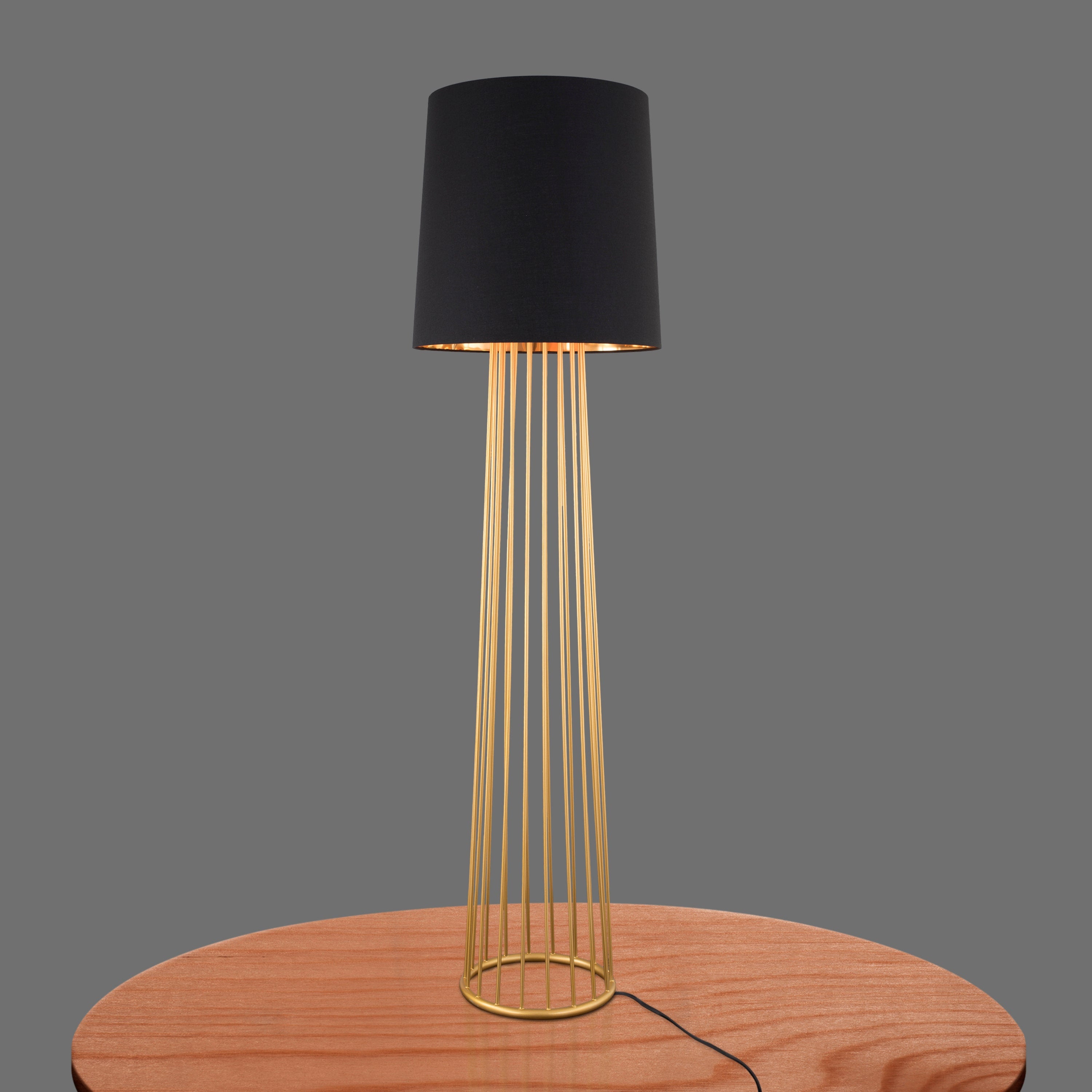 Story Spinner (Gold, Black) Floor Lamp