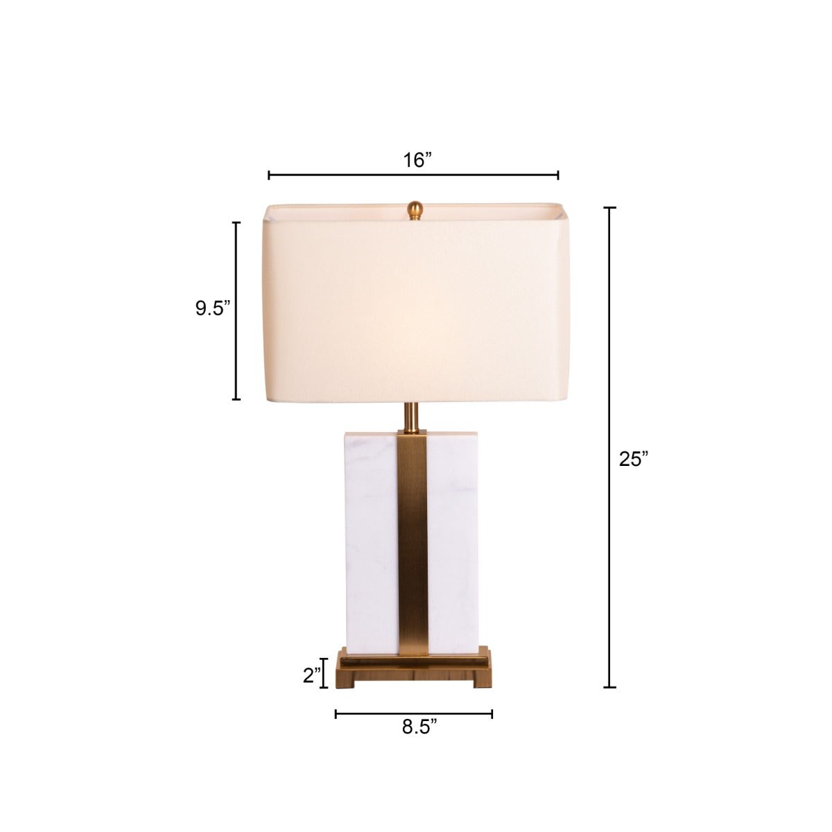 Just A Memory (White, Gold) Marble Table Lamp