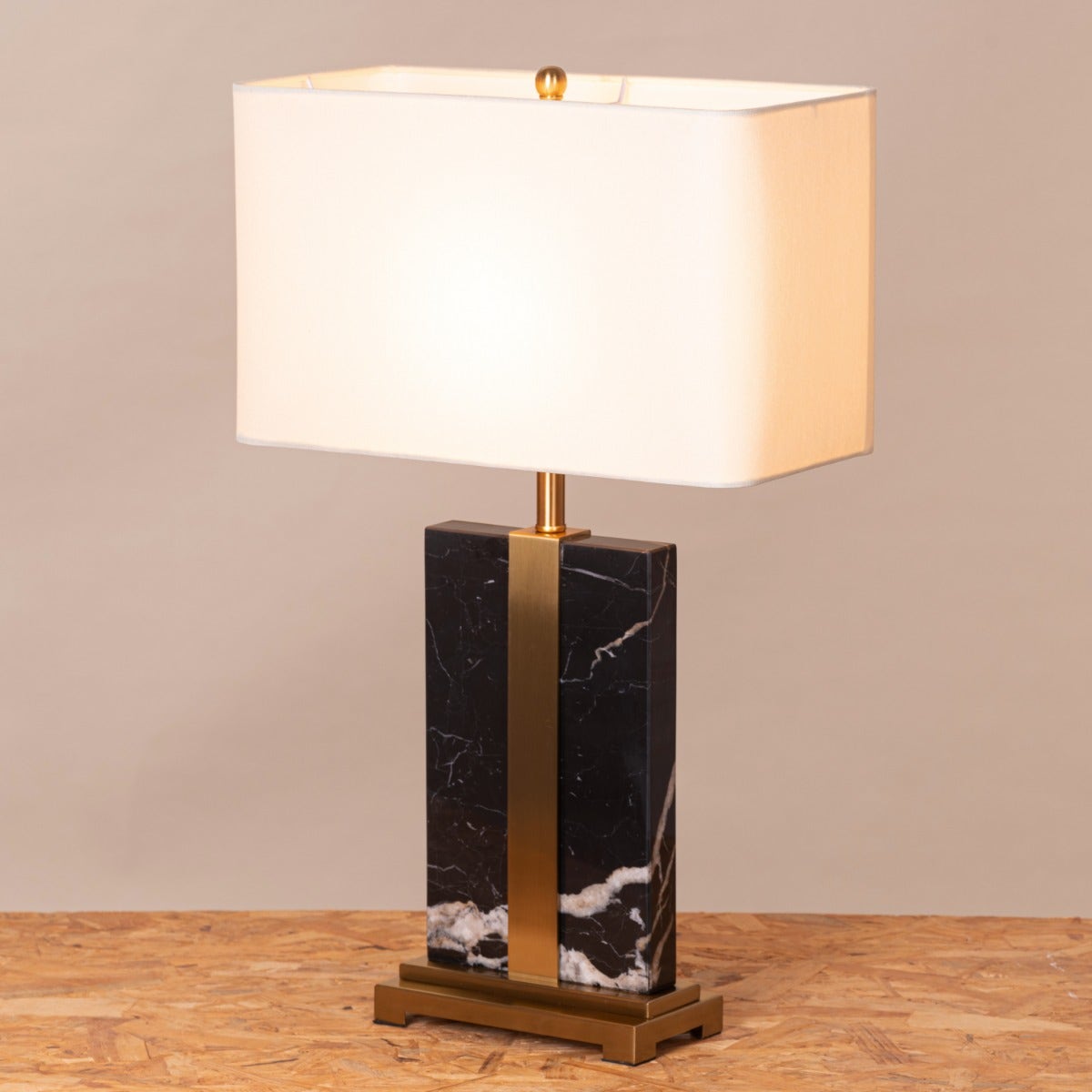 Wings Break Free (Black, Gold) Marble Table Lamp