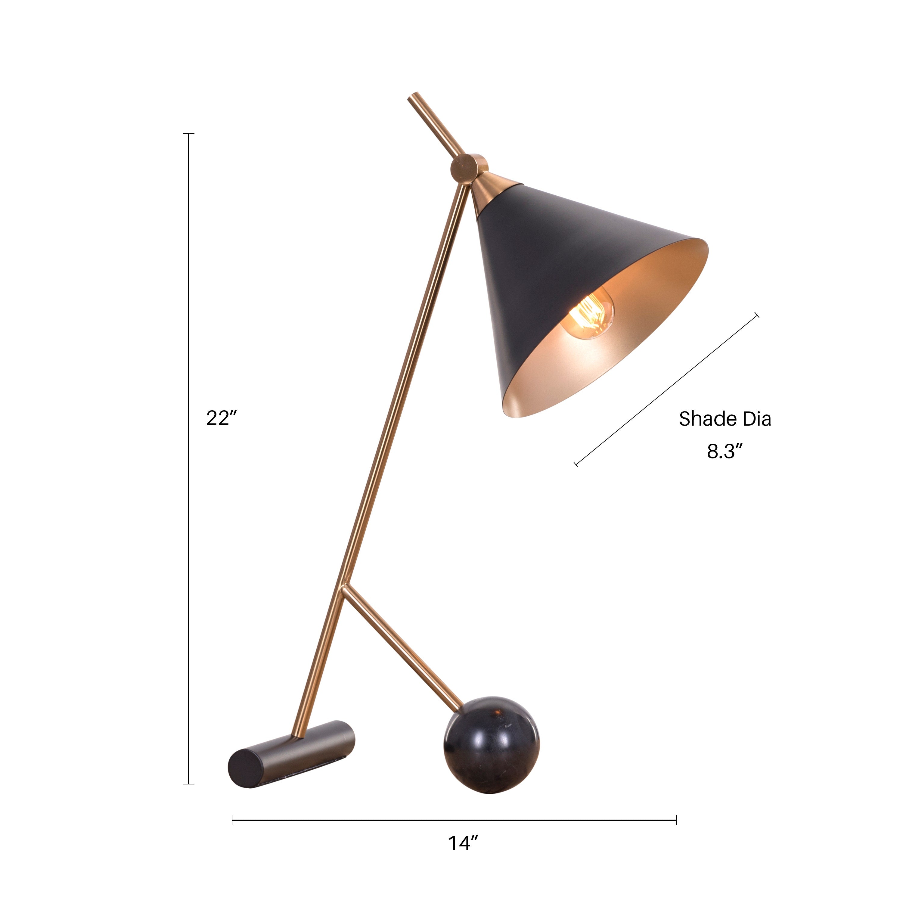The Night Watch (Gold, Black) Marble Study Table Lamp