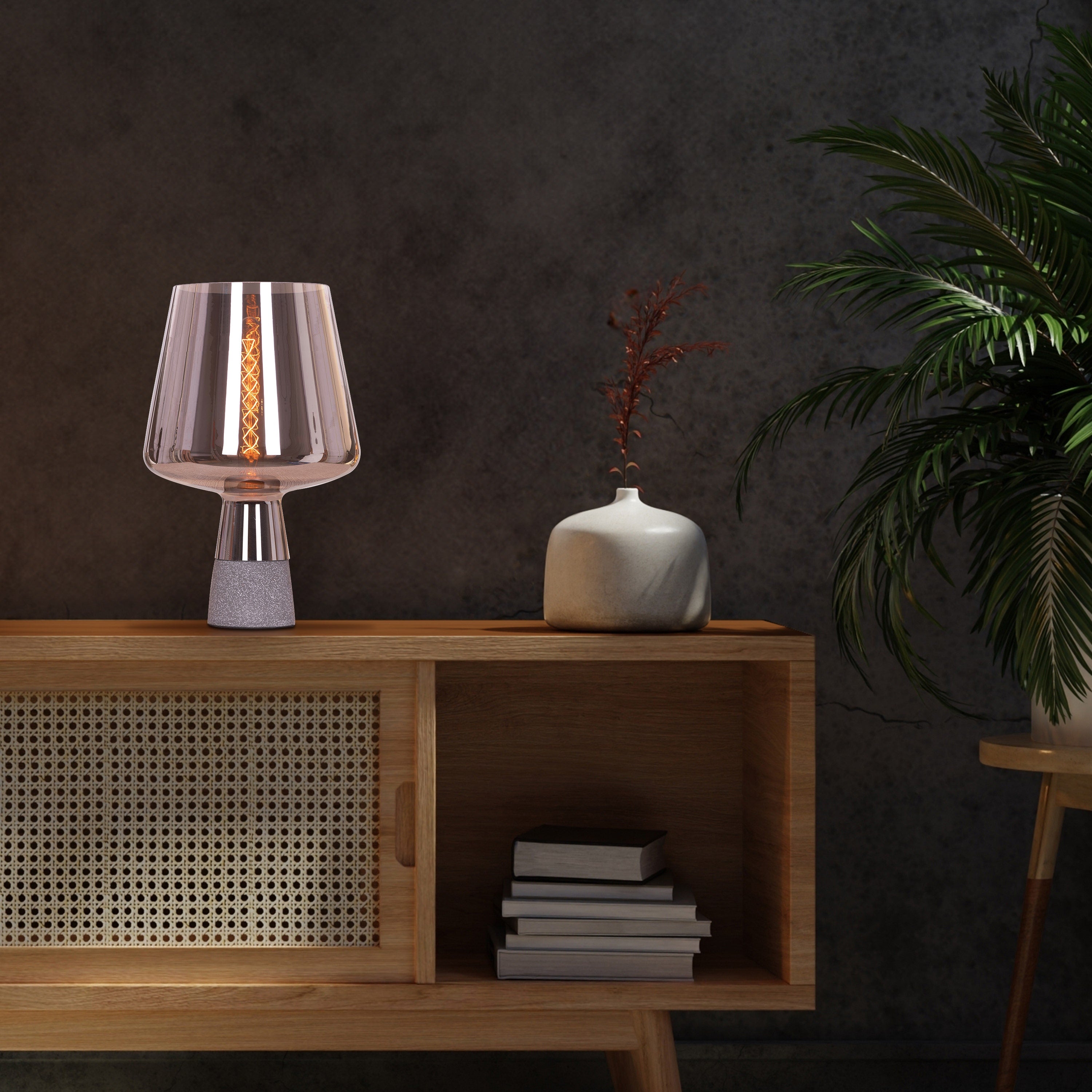 Tea For Two (Smokey Grey) Stone Table Lamp