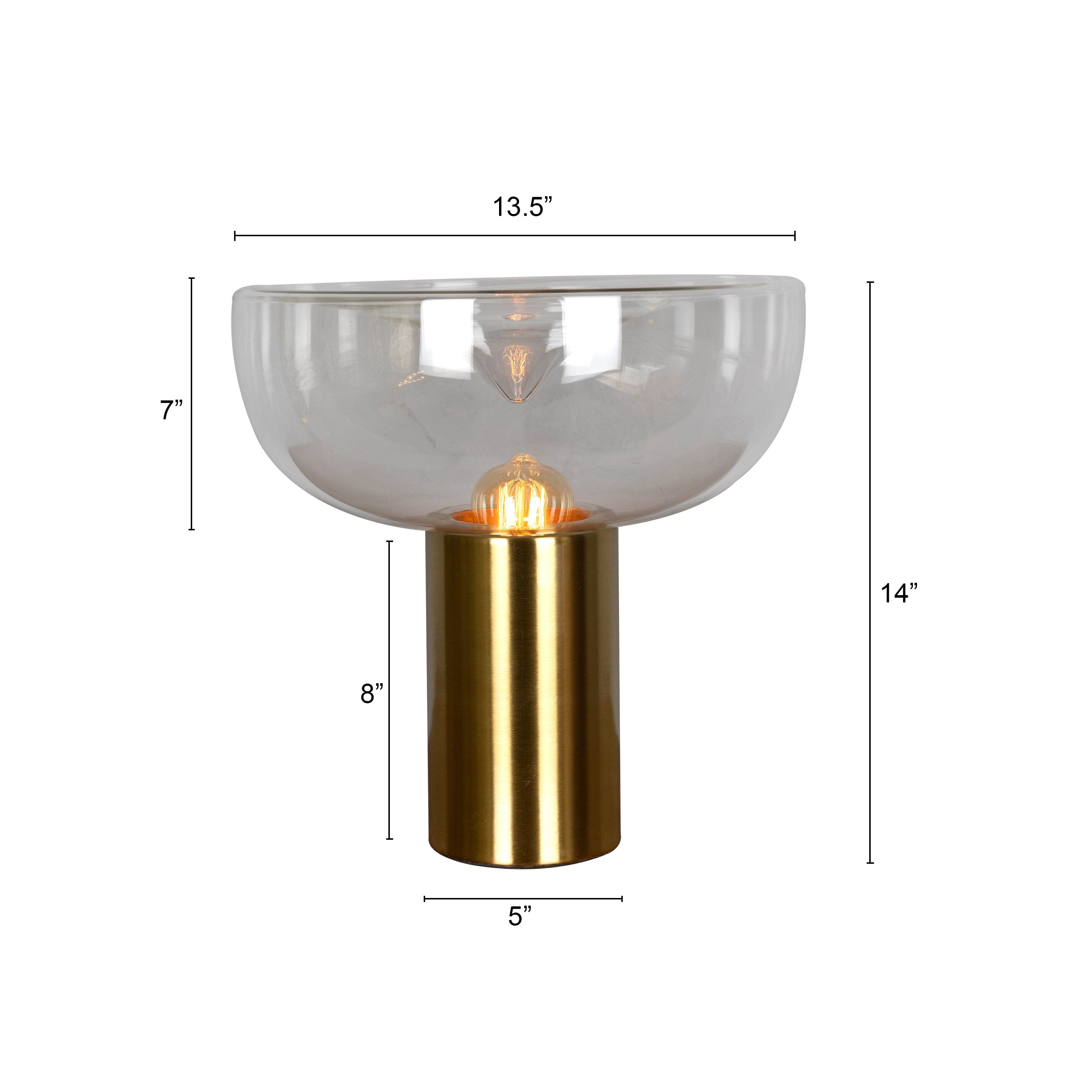 Bonfire (Gold) Clear Glass Table Lamp
