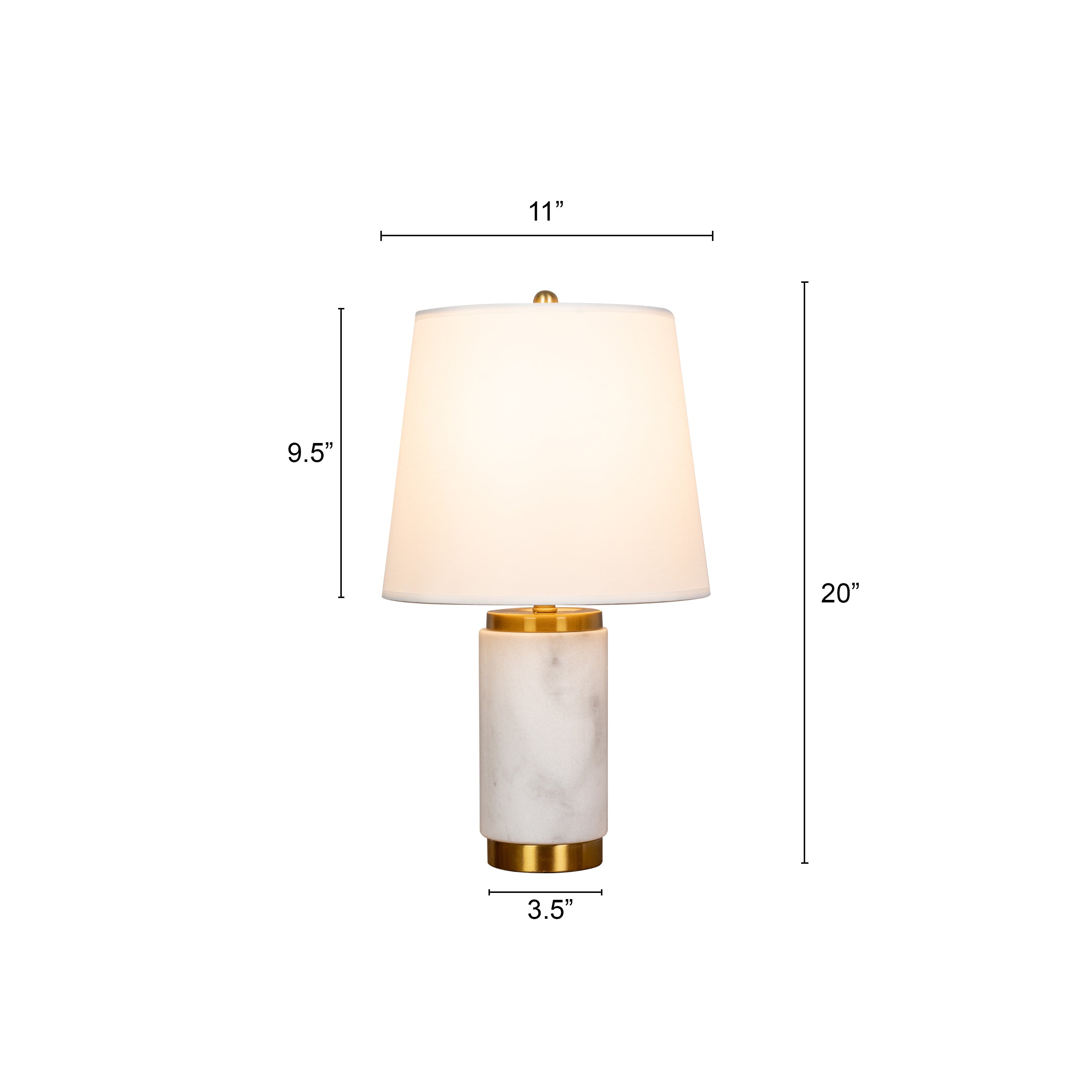 Lasting Love (White, Gold) Marble Table Lamp