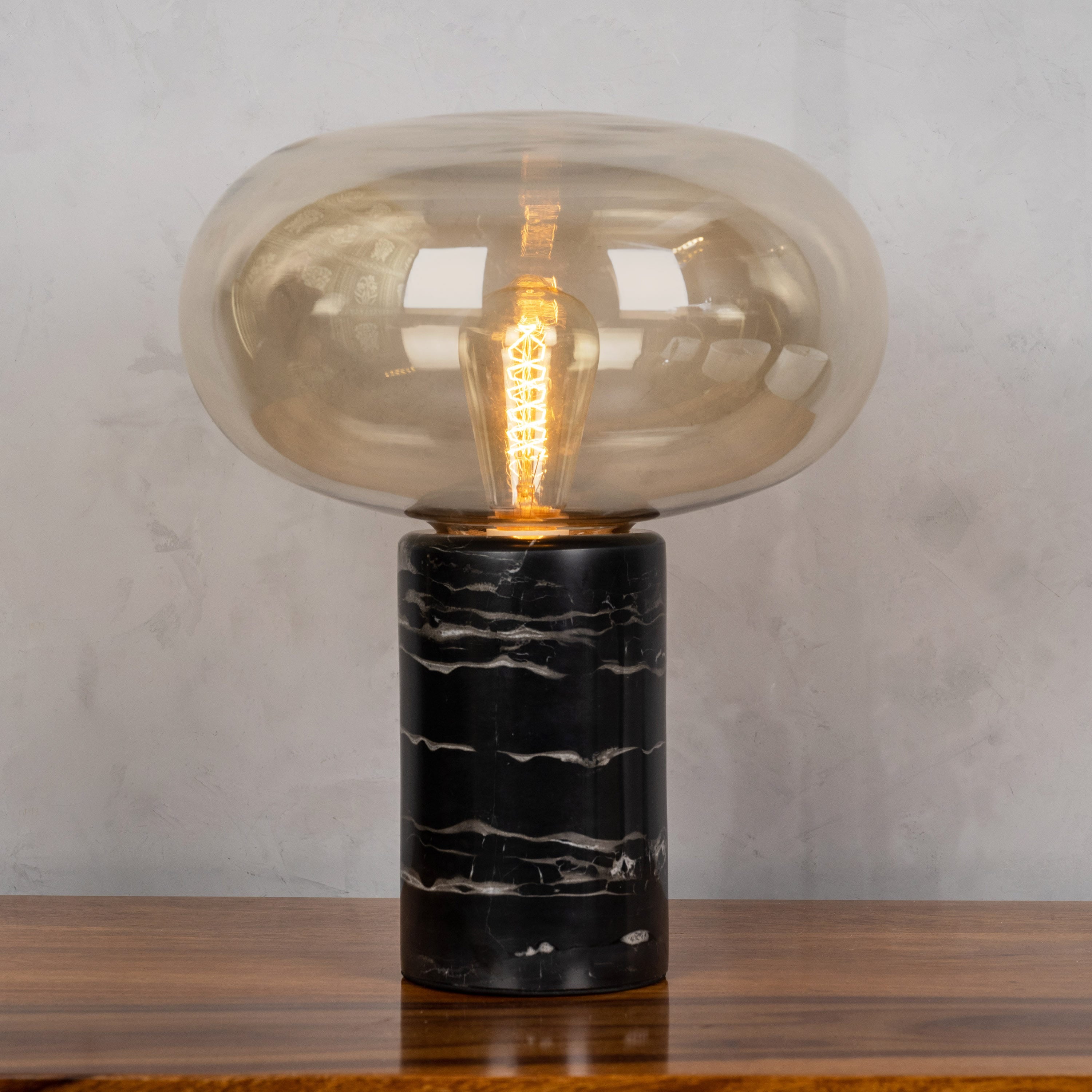 Gold Dust (Amber, Black) Marble Table Lamp