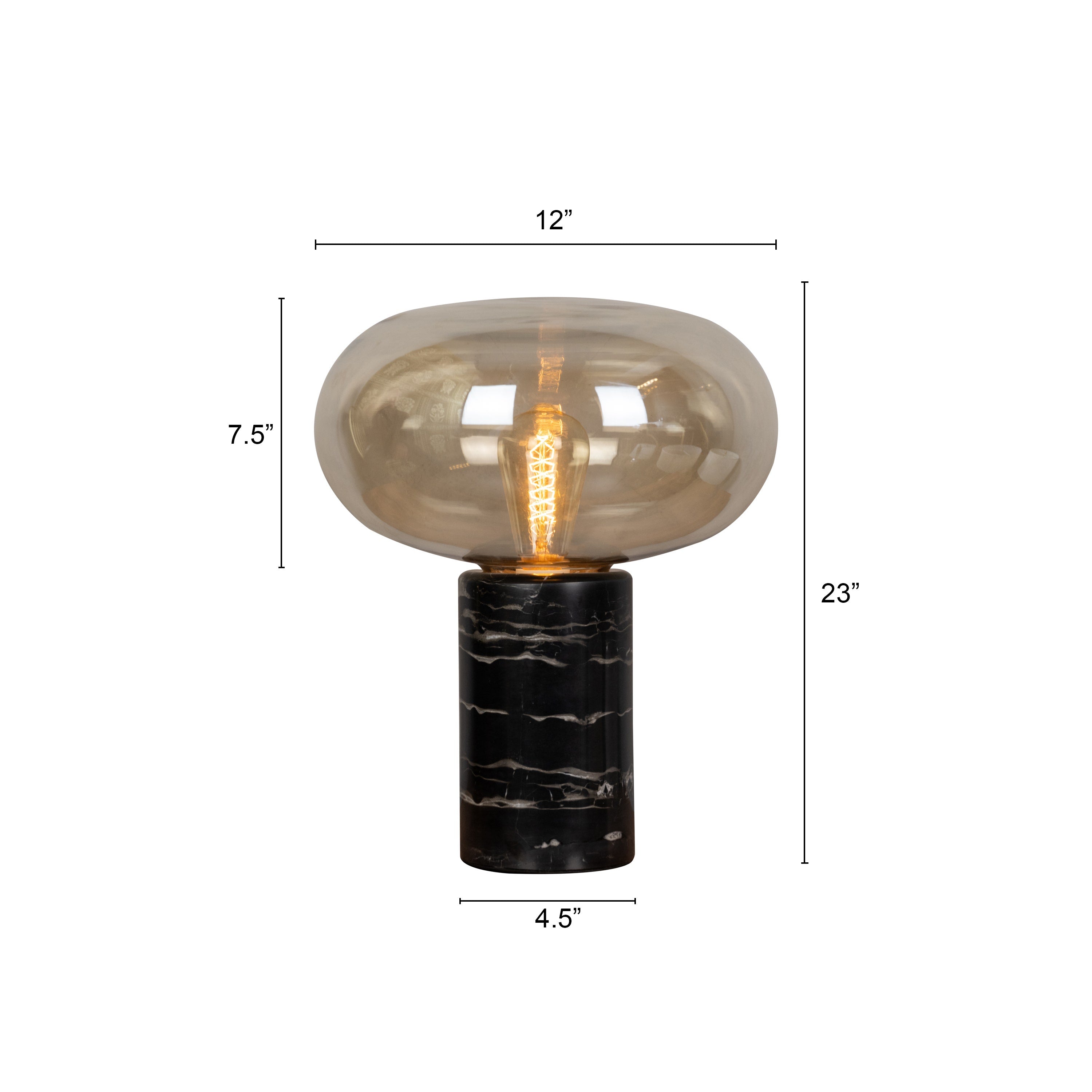 Gold Dust (Amber, Black) Marble Table Lamp