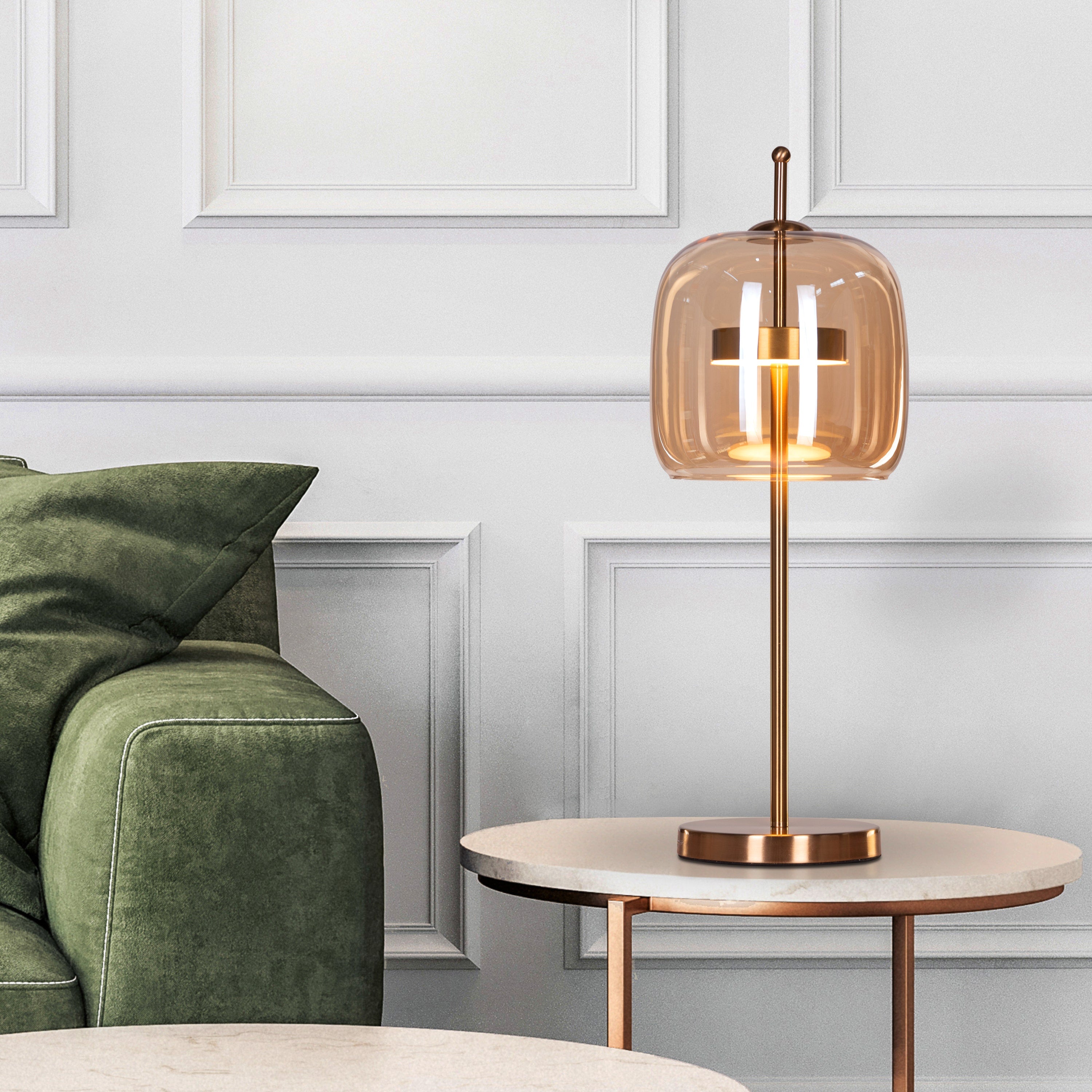 Sweet Escape (Amber, Built-In LED) Glass Table Lamp