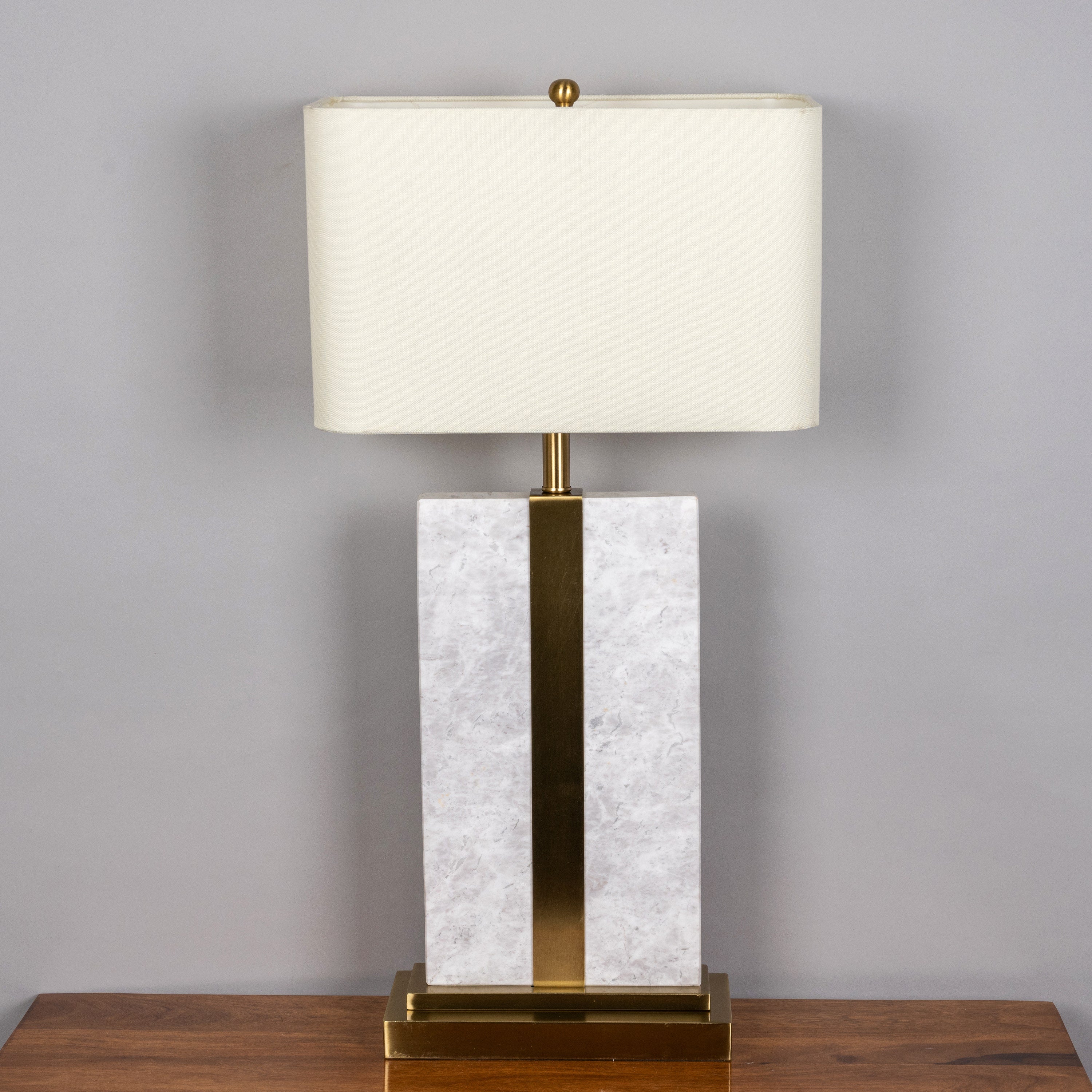 Just A Memory (Extra Large, White, Gold) Marble Table Lamp