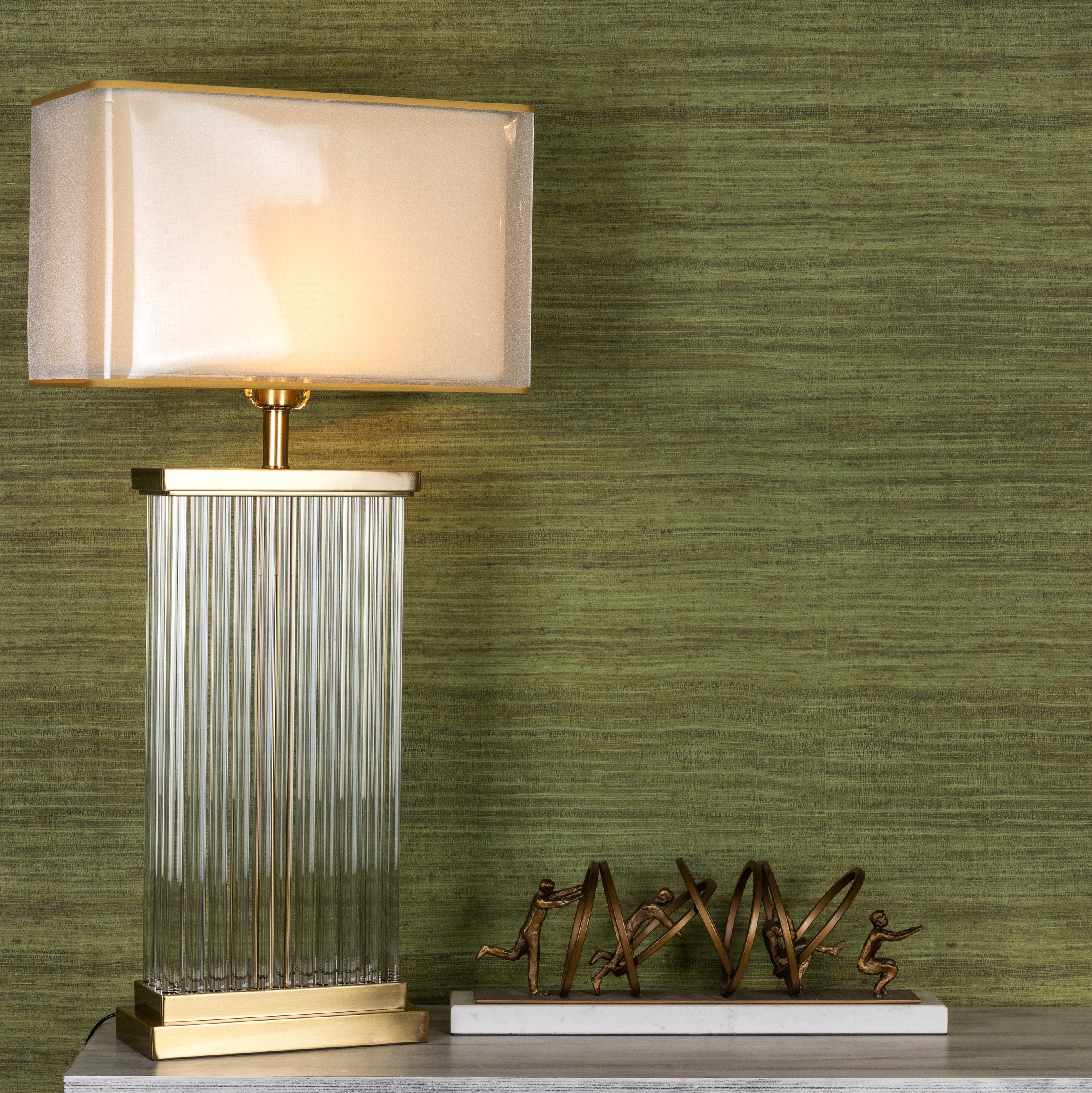 Falling For You Grand (Extra Large, Gold) Glass Tube Table Lamp