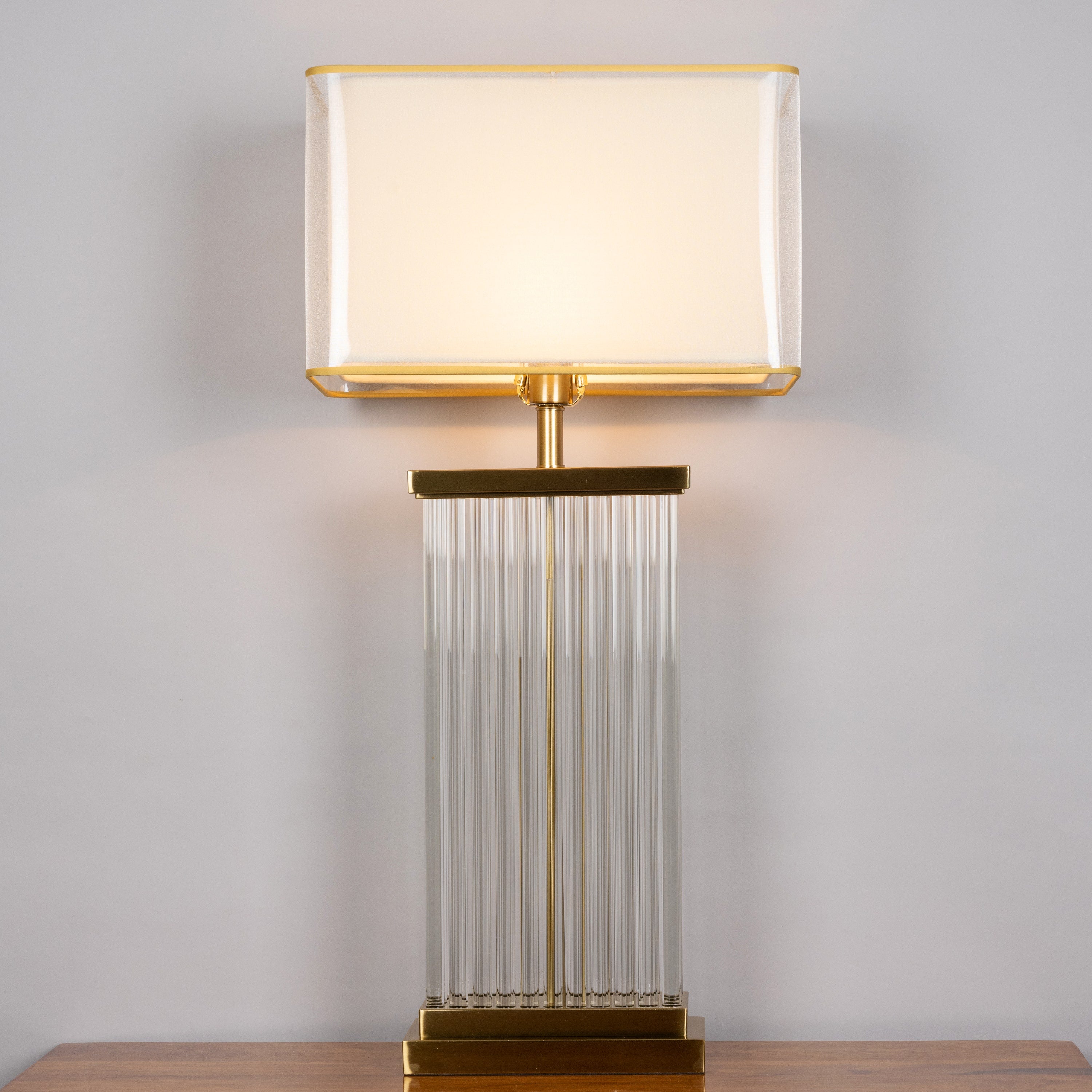Falling For You Grand (Extra Large, Gold) Glass Tube Table Lamp