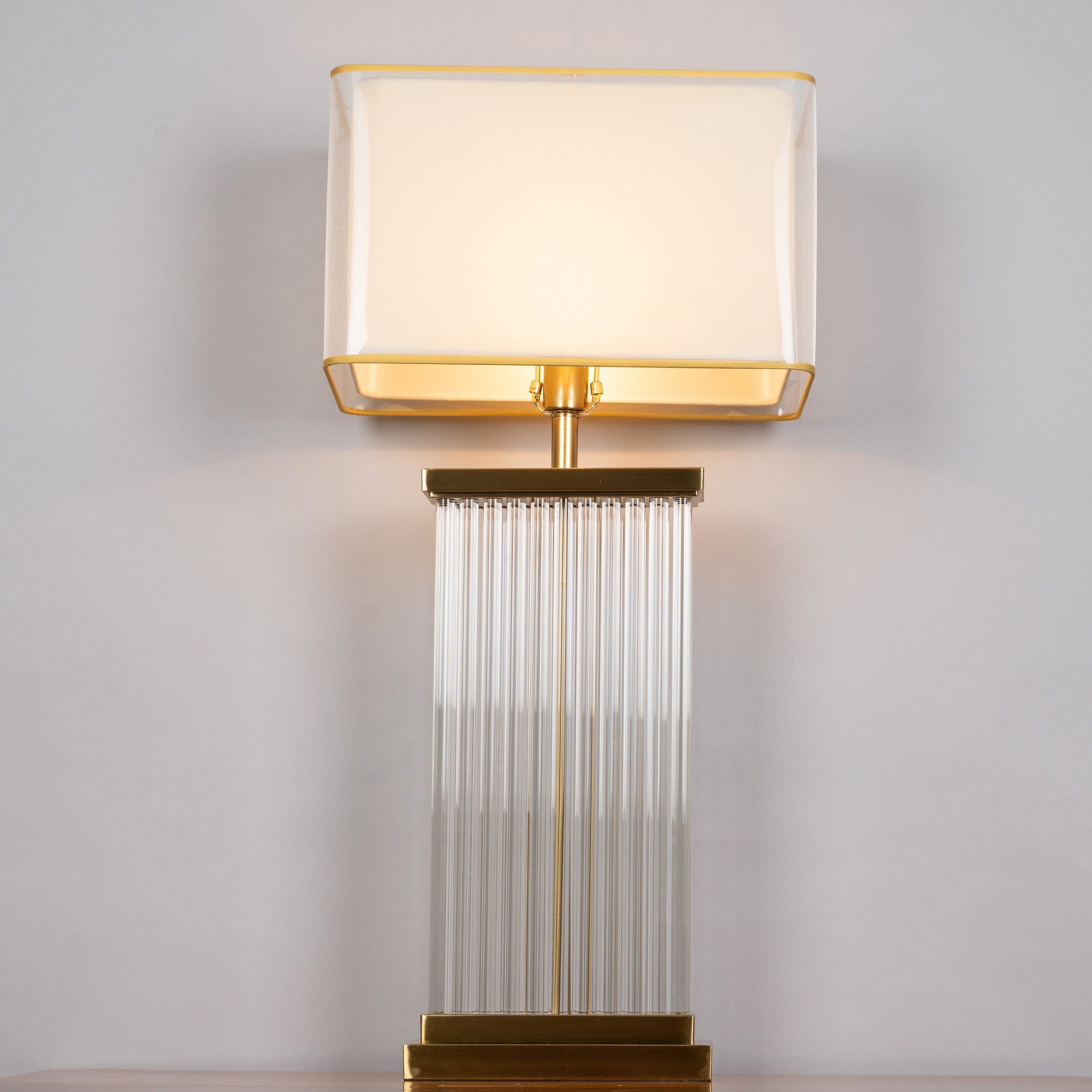 Falling For You Grand (Extra Large, Gold) Glass Tube Table Lamp