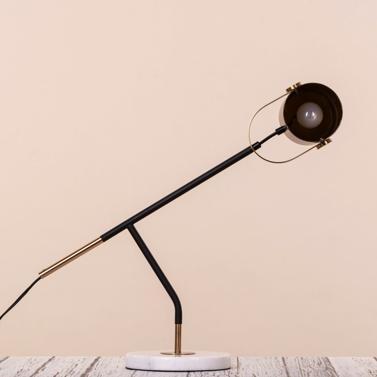 Stay Over (Black, Gold) Marble Study Table Lamp