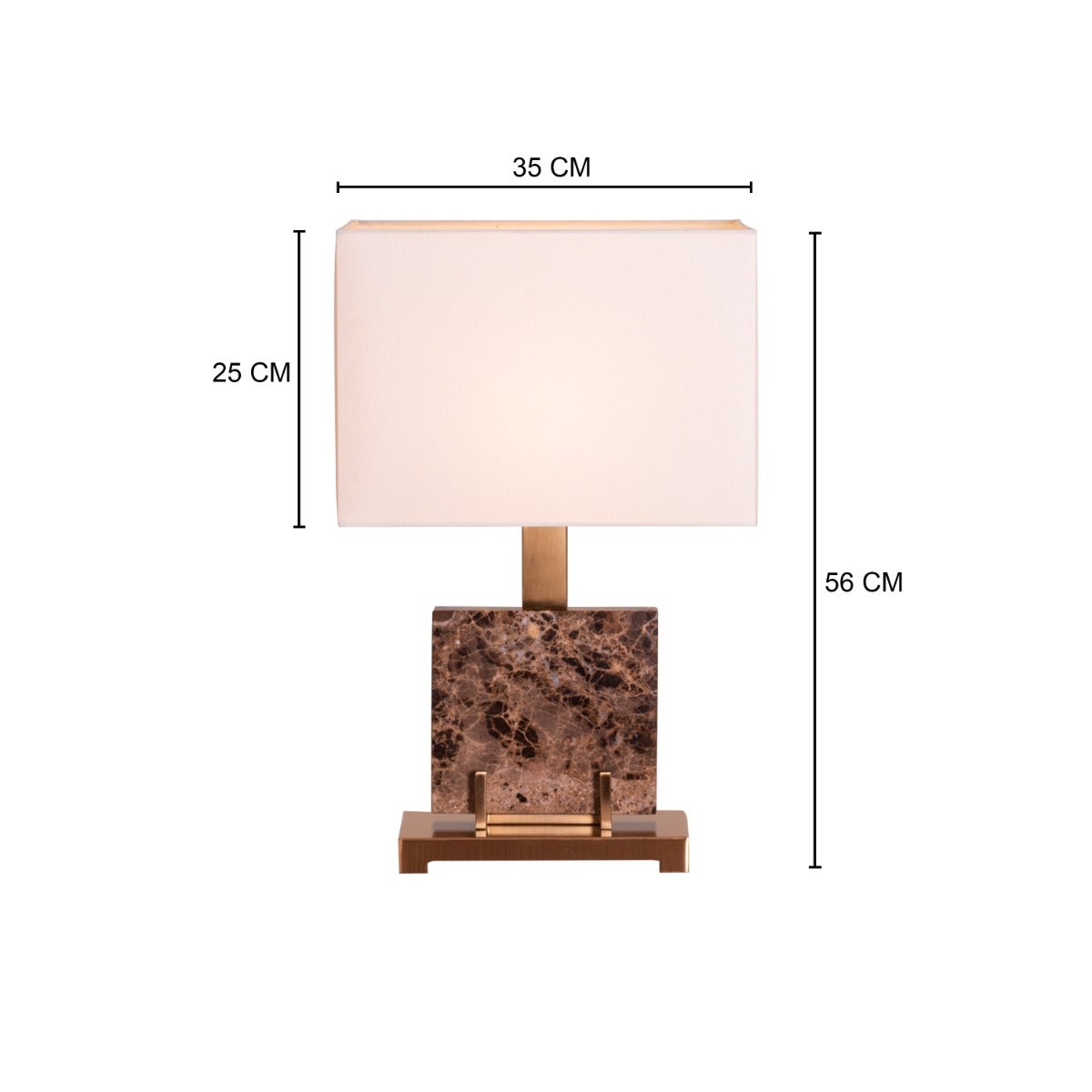 Marbled Travatino (Rectangular, Coffee, White) Marble Table Lamp