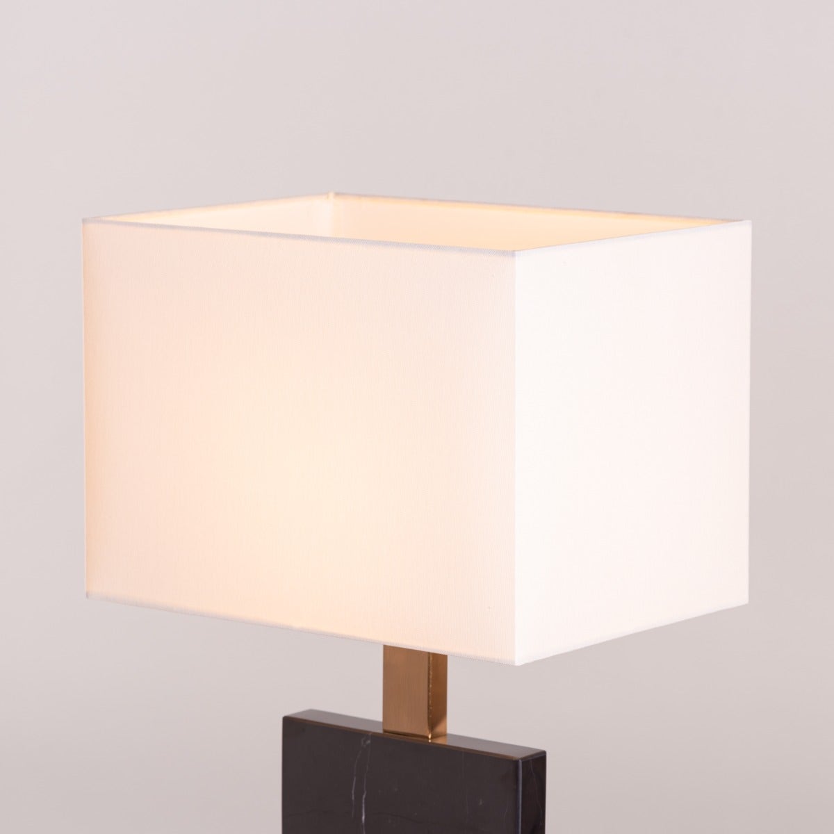 Marbled Travatino (Rectangular, Black, White) Marble Table Lamp