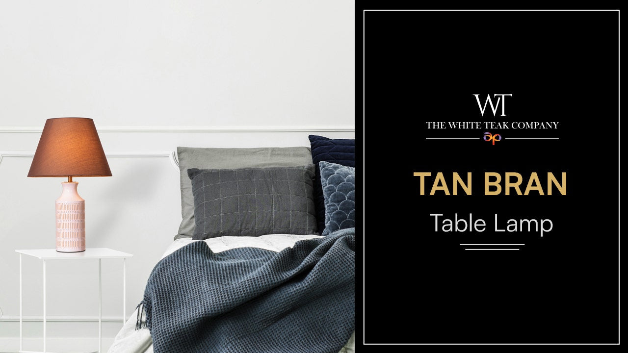 Tan Bran (Brown, Beige) Ceramic Table Lamp