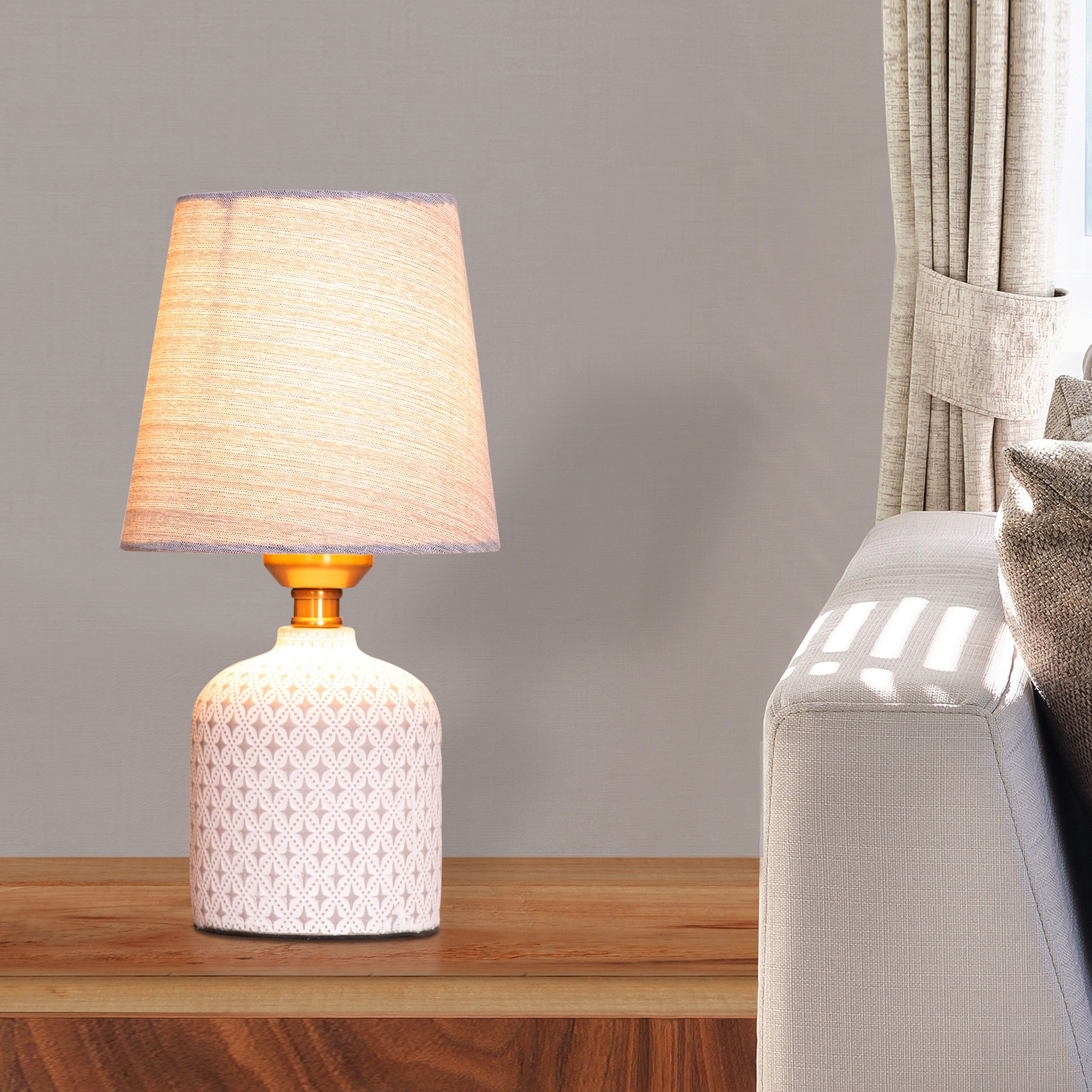 Floored (White, Grey) Table Lamp