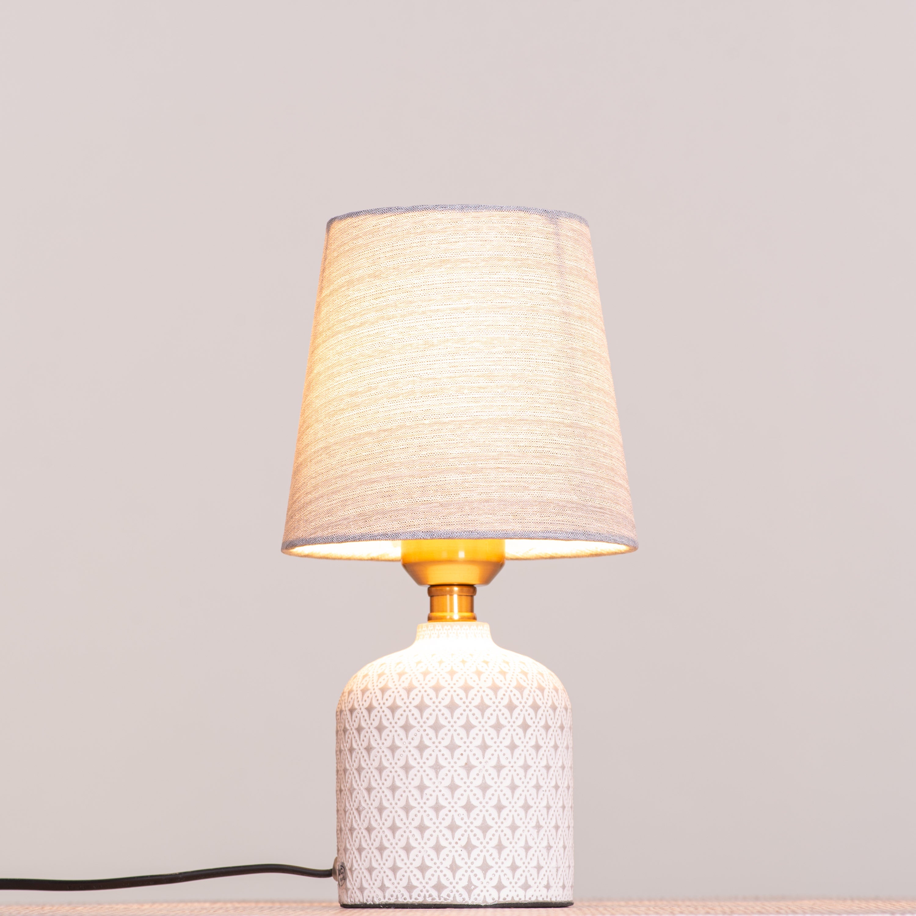 Floored (White, Grey) Table Lamp