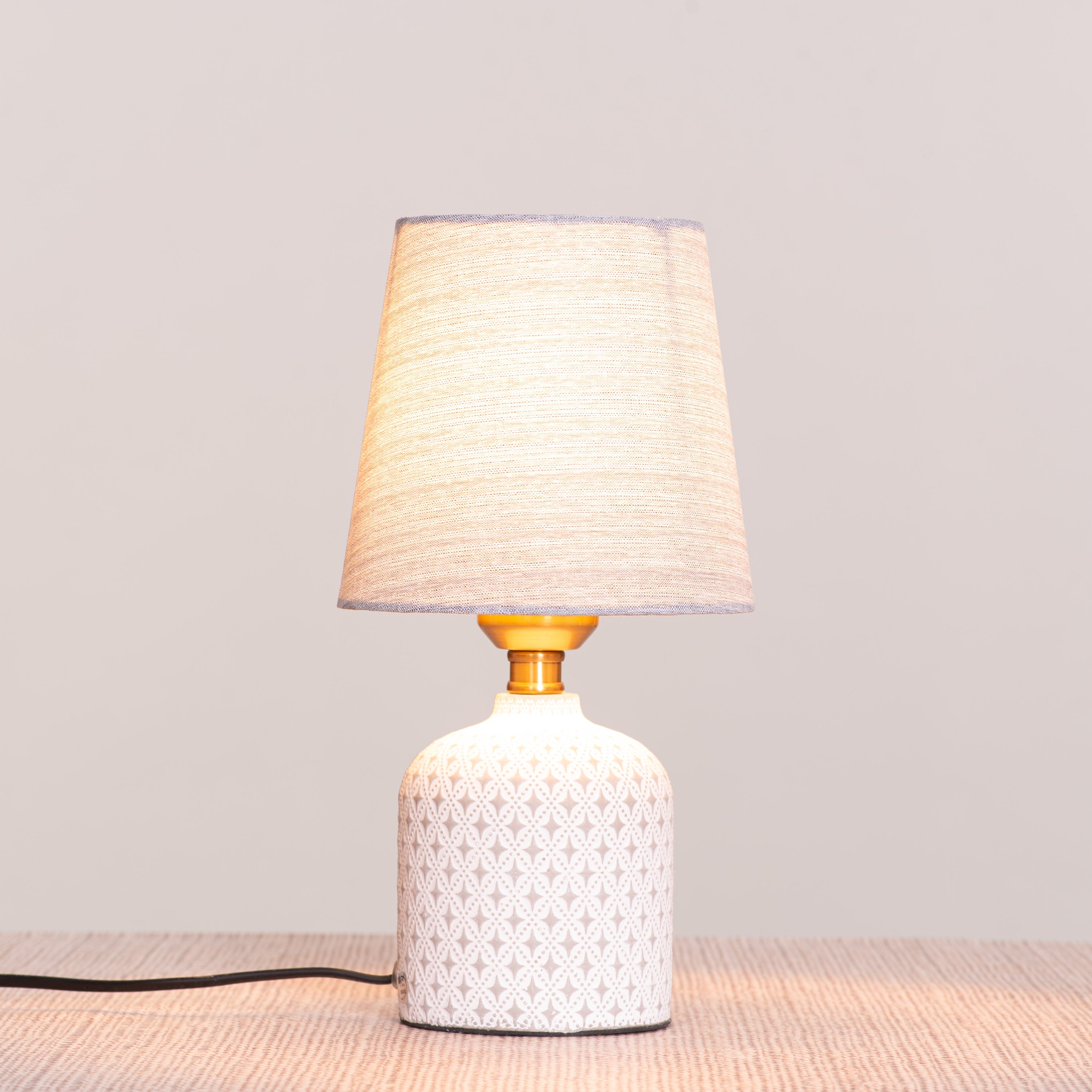 Floored (White, Grey) Table Lamp