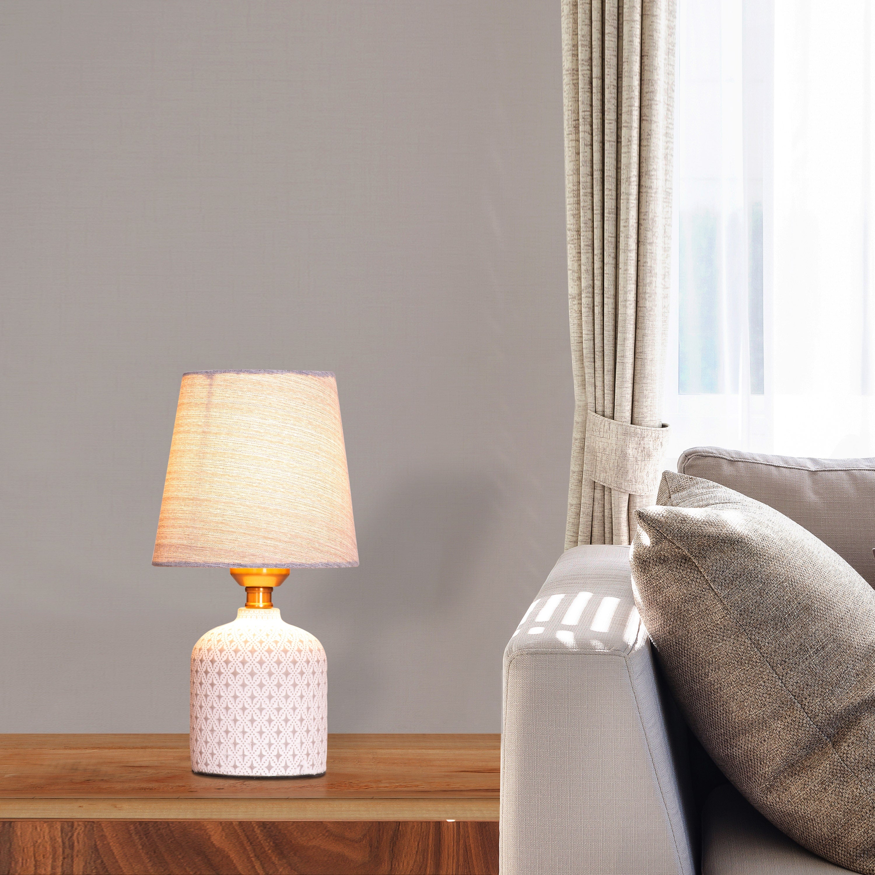 Floored (White, Grey) Table Lamp