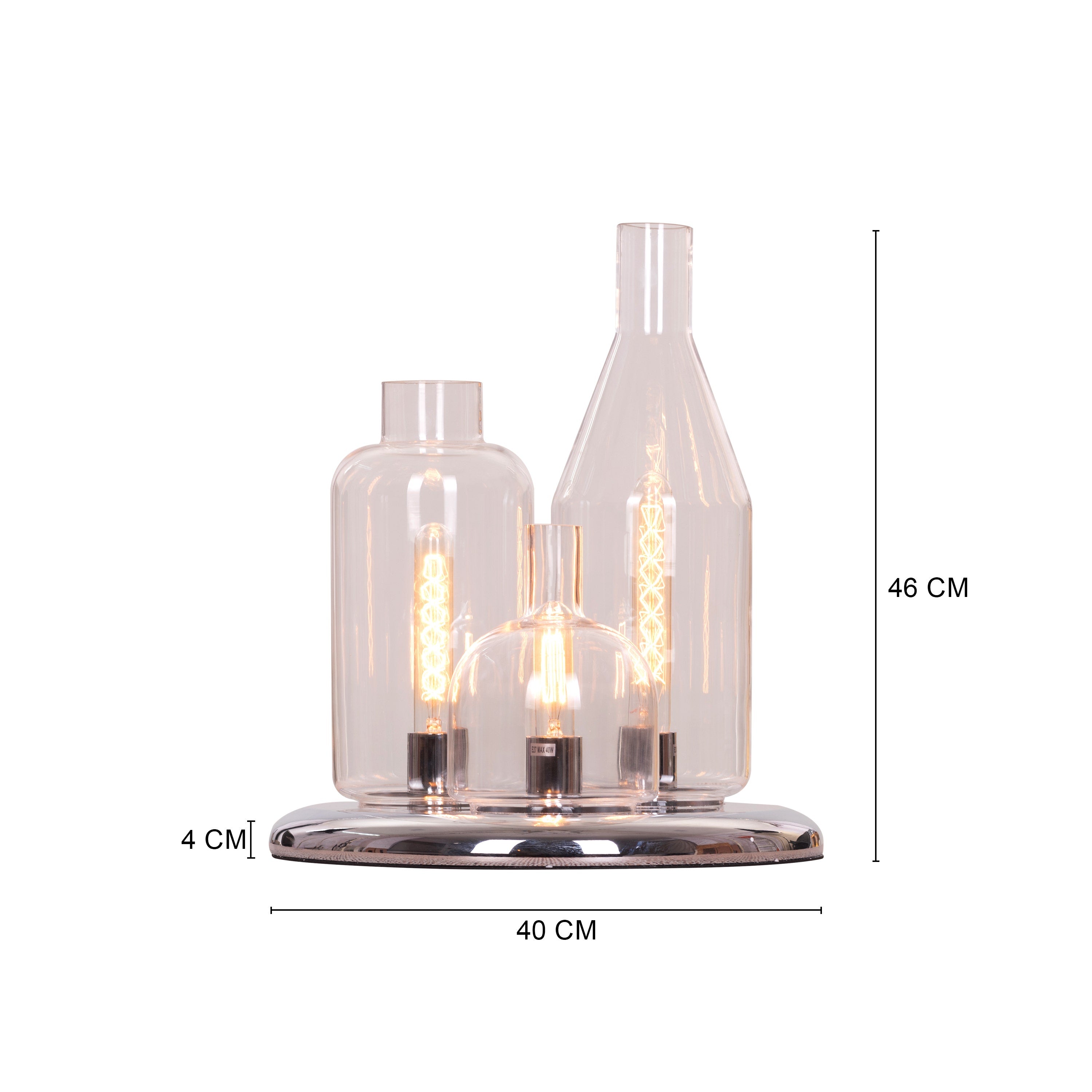 Glow Is Glowing (Chrome) Clear Glass Table Lamp