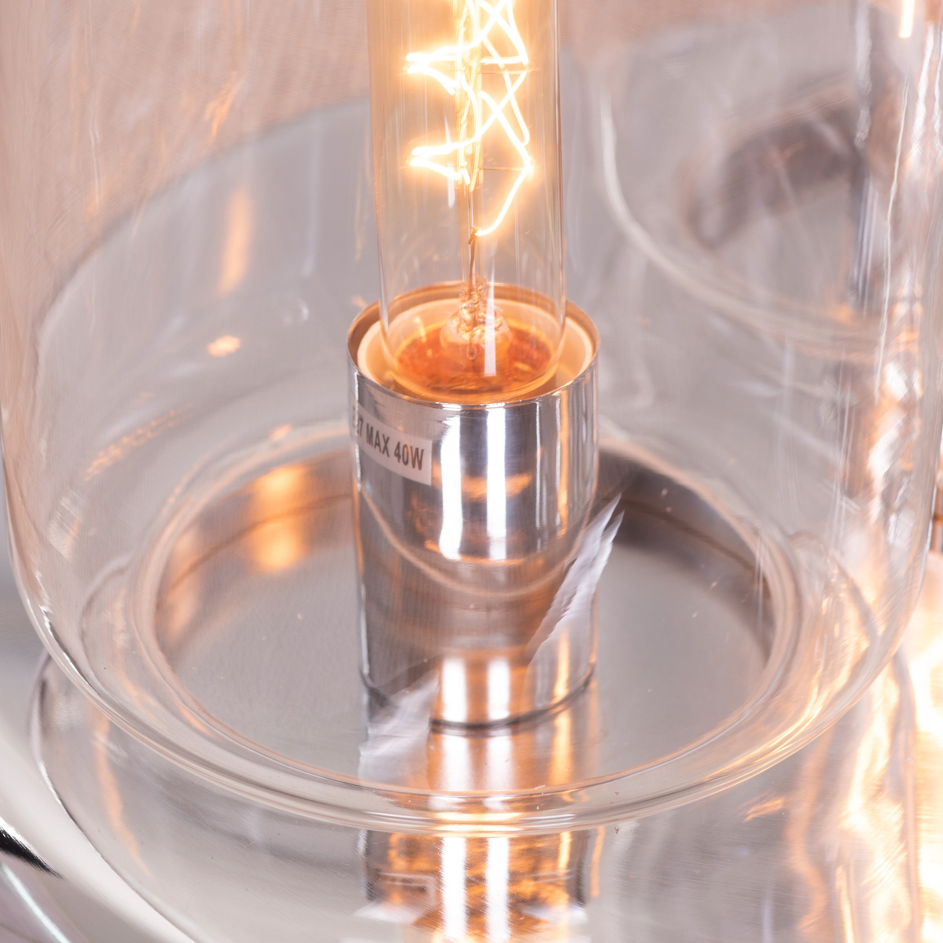 مصباح طاولة زجاجي شفاف Glow Is Glowing (كروم)